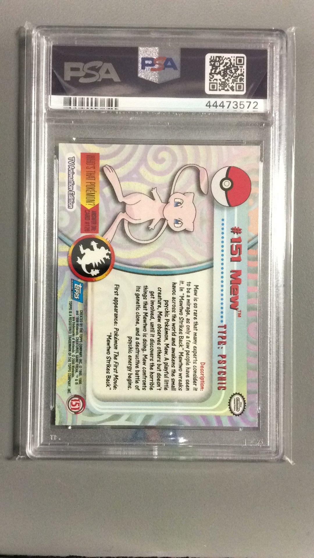 2000 Topps Pokemon Tv Animation Series 3 151 Mew PSA 9