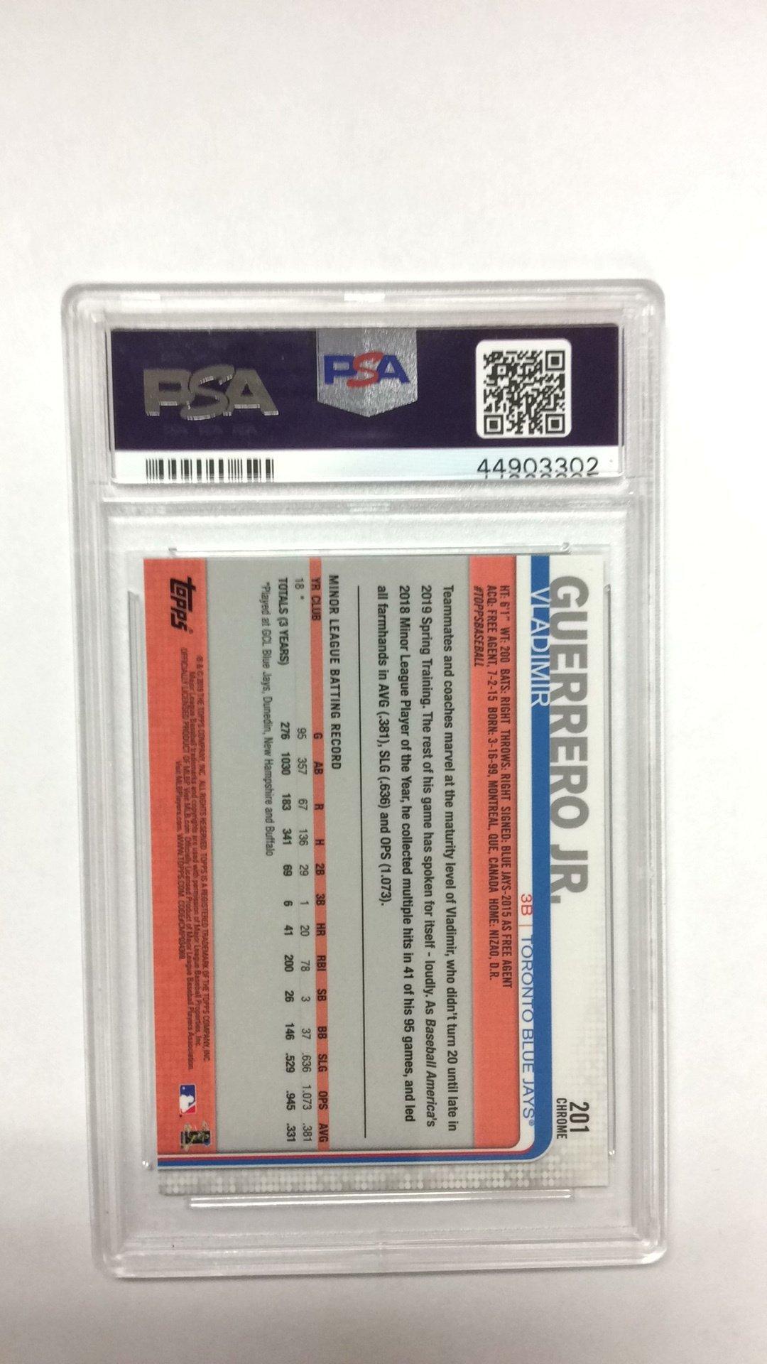 2019 Topps Chrome 201 Vladimir Guerrero Jr. PSA 10