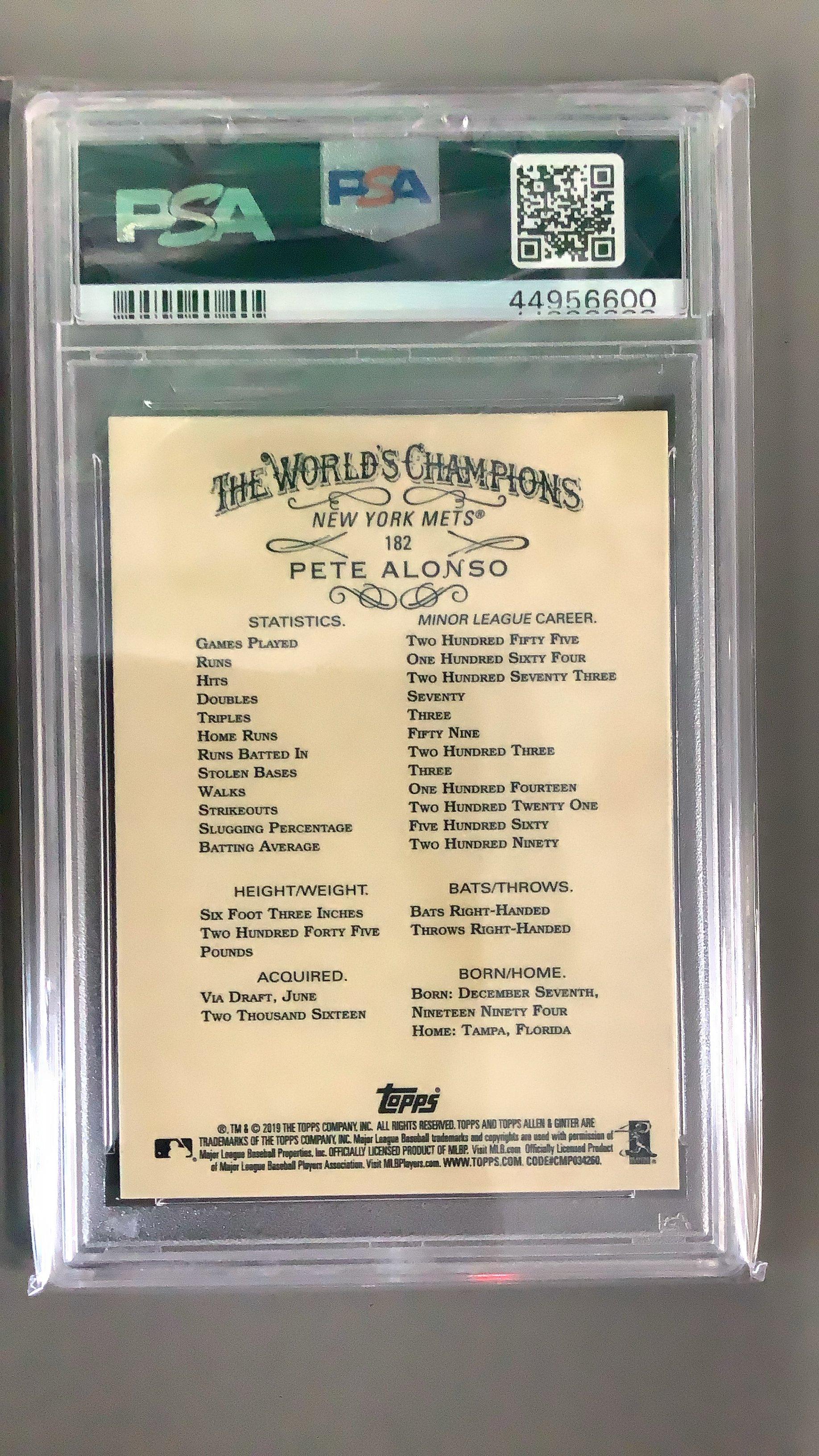 2019 Topps Allen & Ginter X 182 Pete Alonso PSA 10