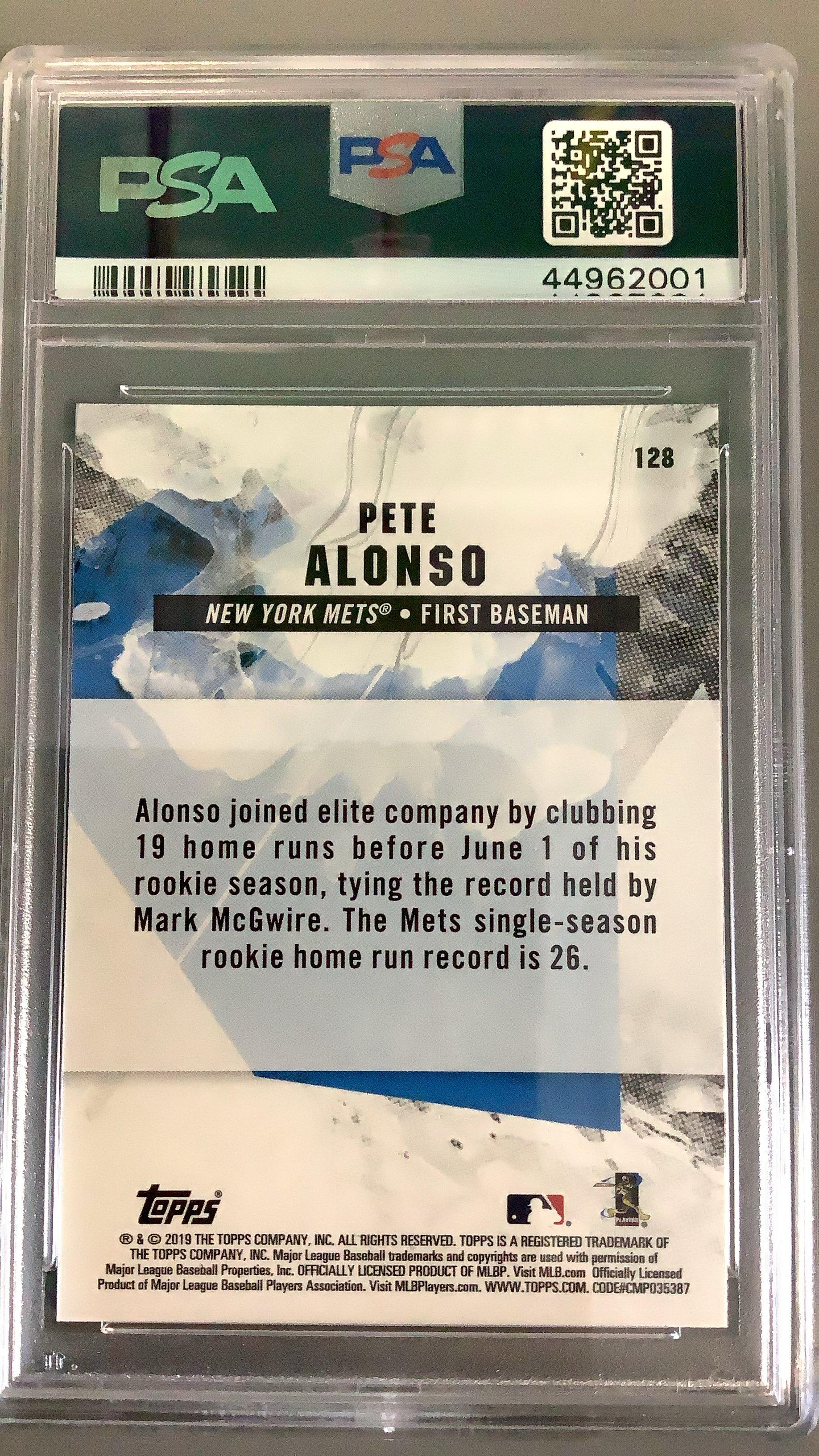 2019 Topps Fire 128 Pete Alonso PSA 10