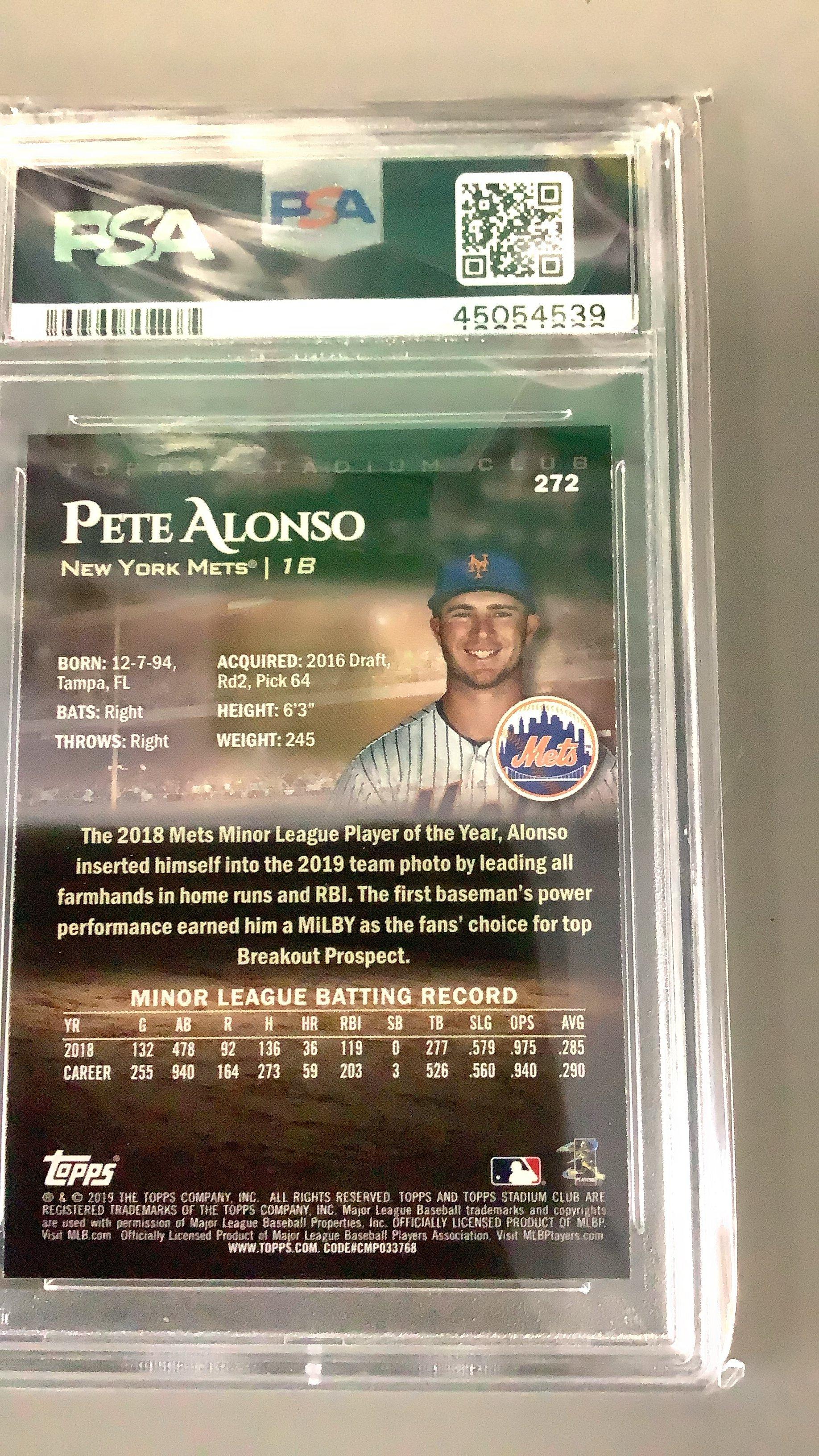 2019 Stadium Club 272 Pete Alonso Fielding PSA 10