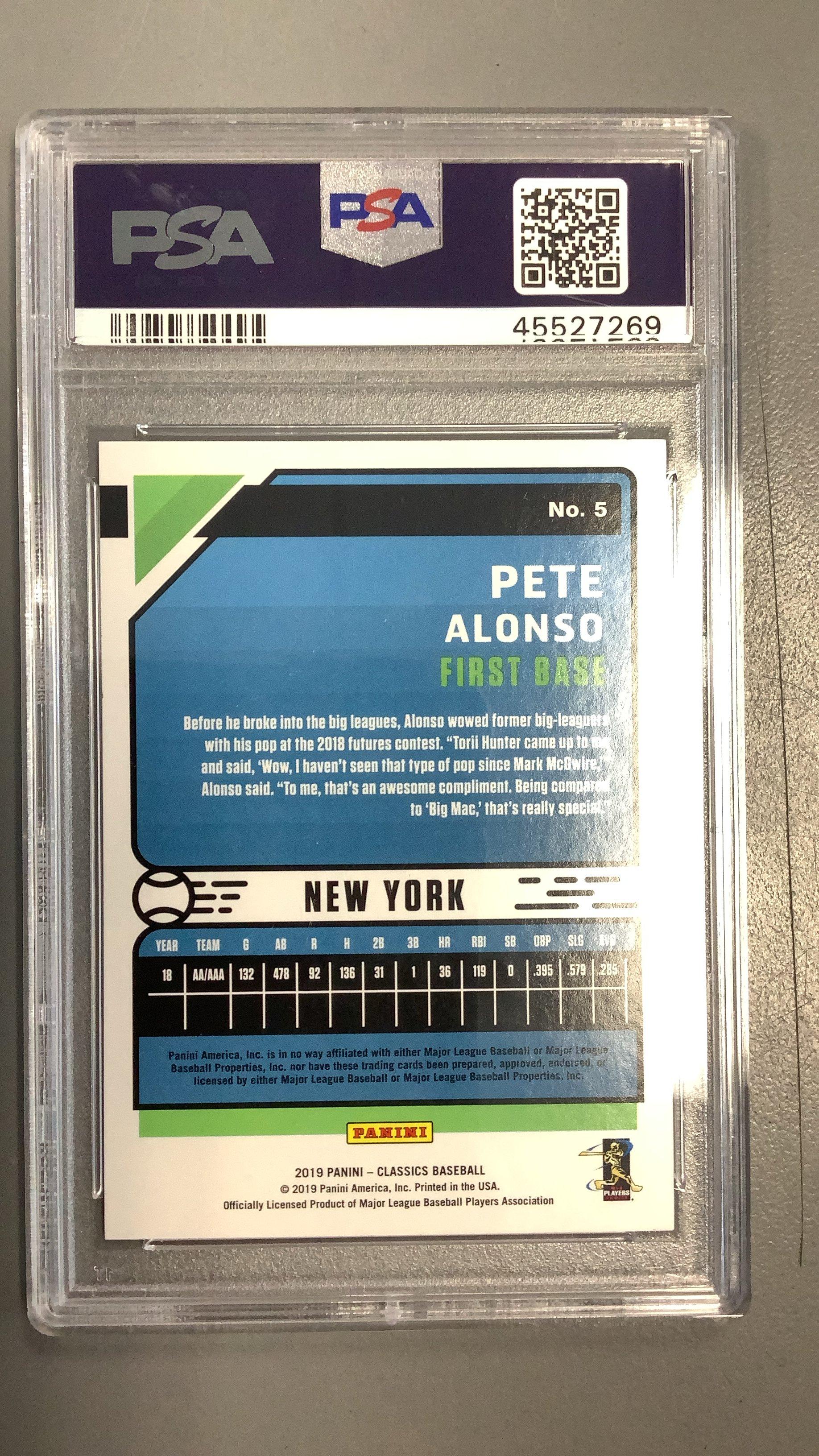 2019 Panini Chronicles Classics 5 Pete Alonso PSA 10