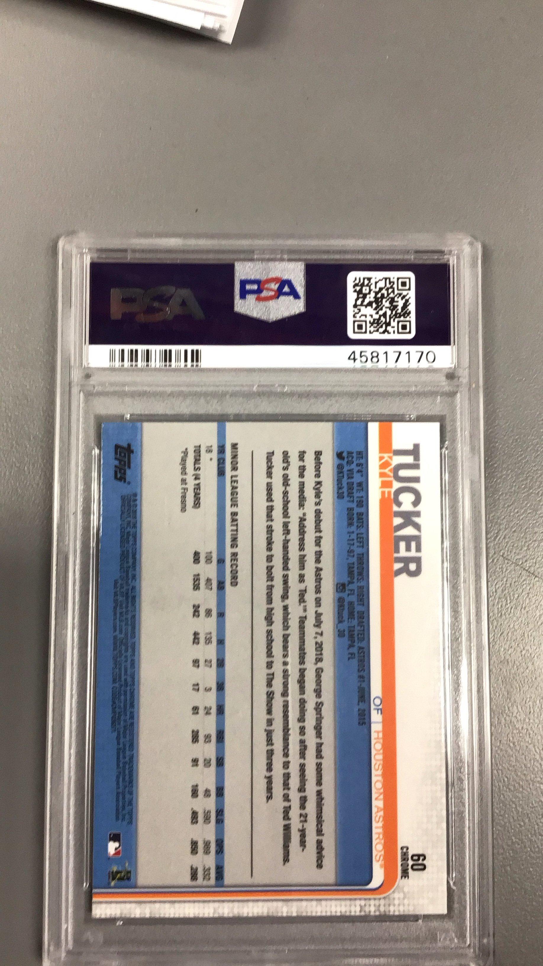 2019 Topps Chrome Sapphire Edition 60 Kyle Tucker PSA 10