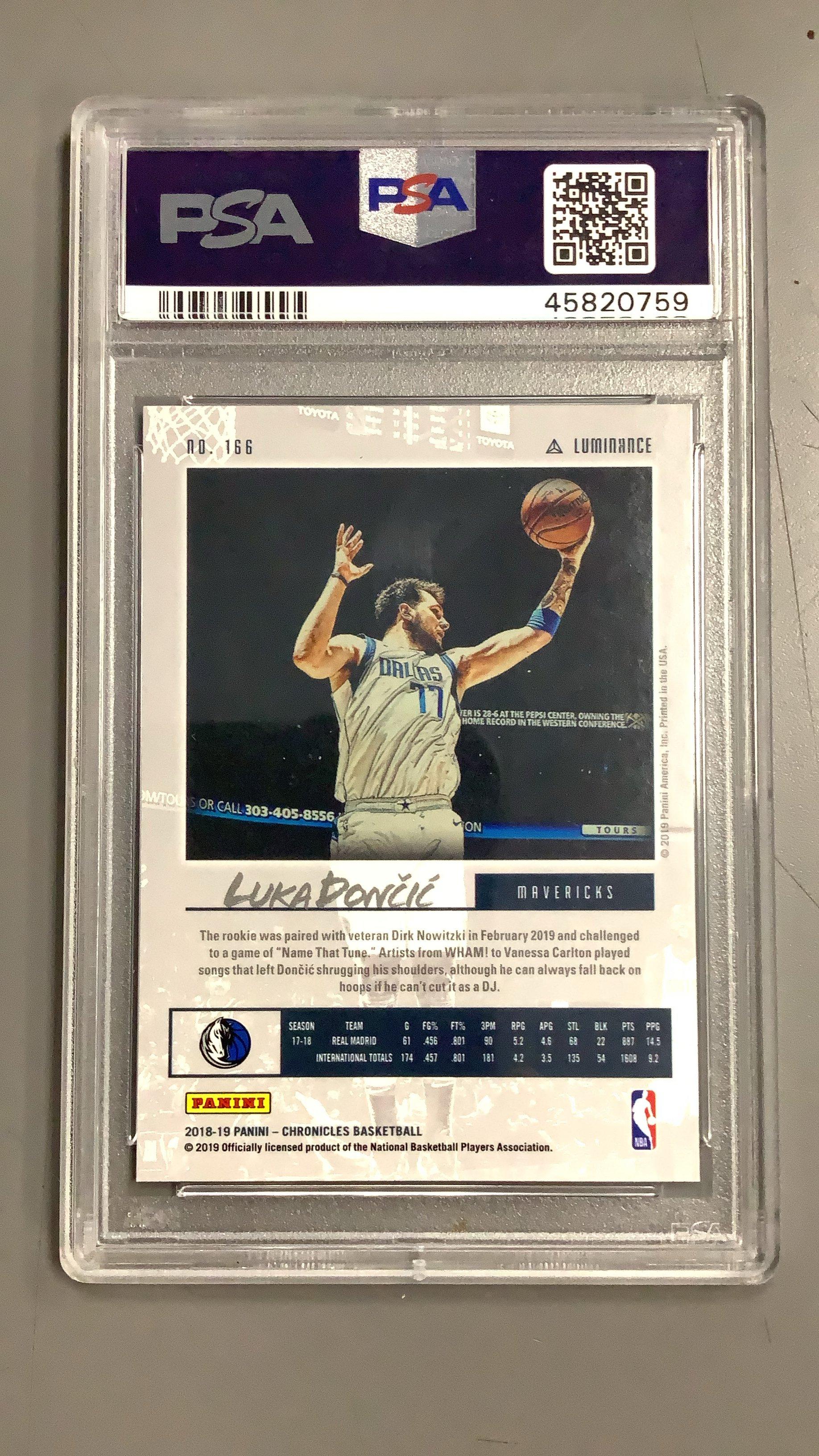 2018 Panini Chronicles 166 Luka Doncic PSA