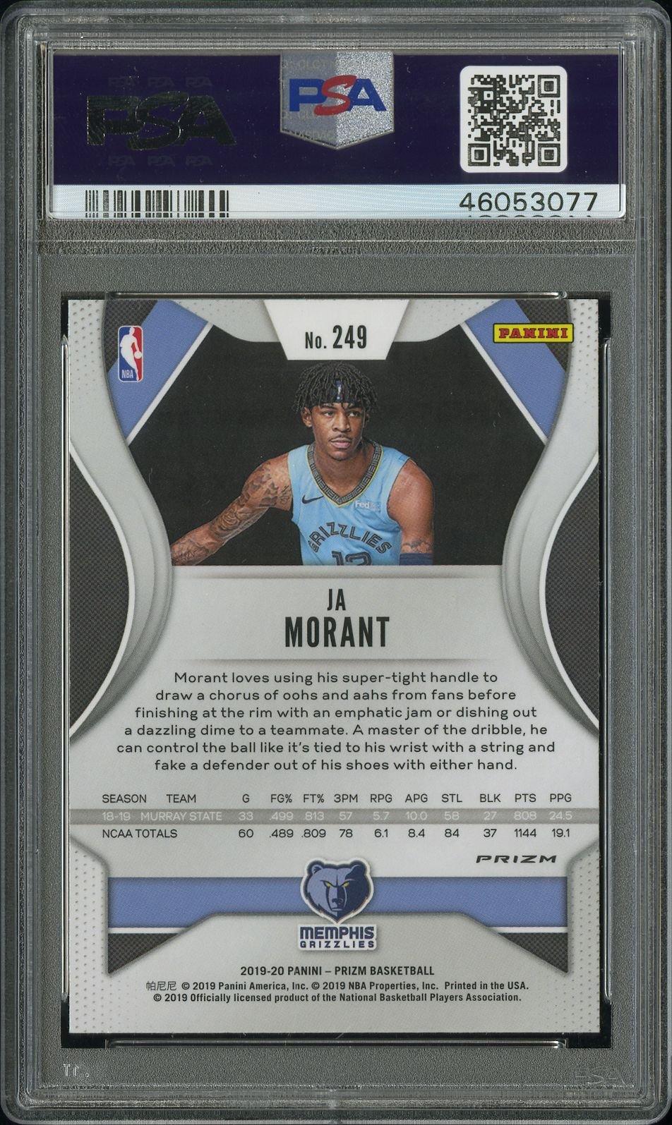 2019 Panini Prizm 249 Ja Morant Silver Prizm PSA