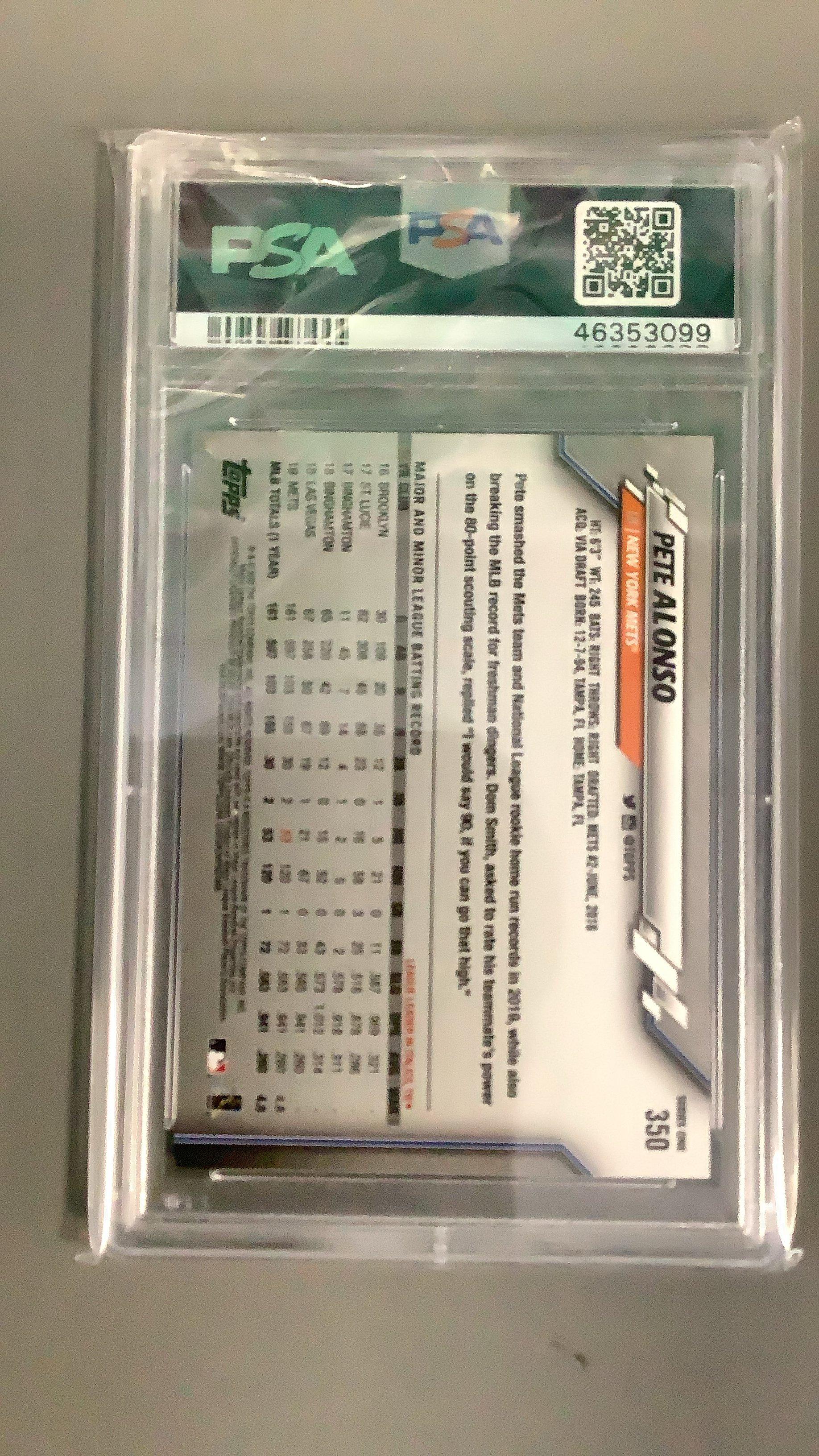 2020 Topps 350 Pete Alonso PSA 10