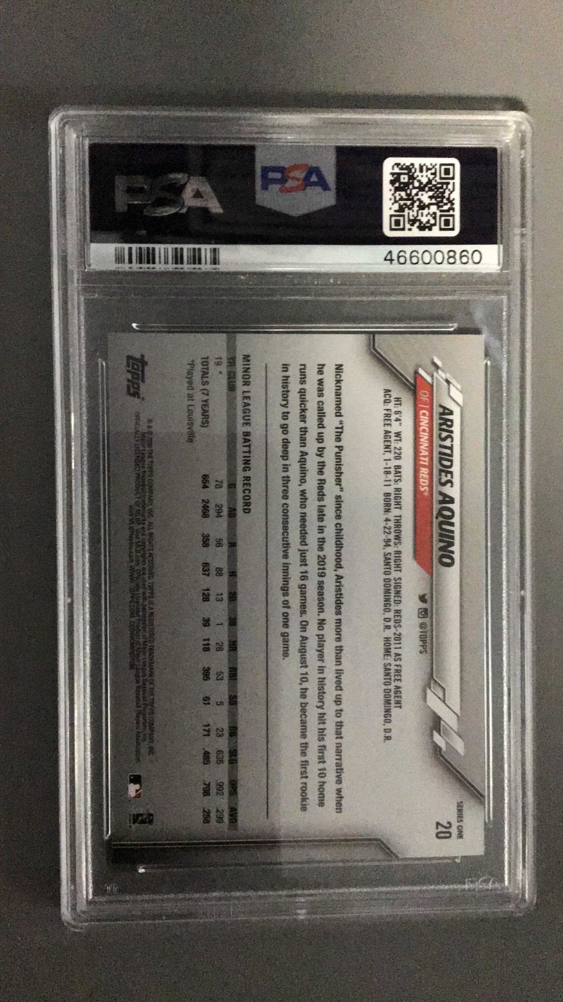 2020 Topps 20 Aristides Aquino PSA 10