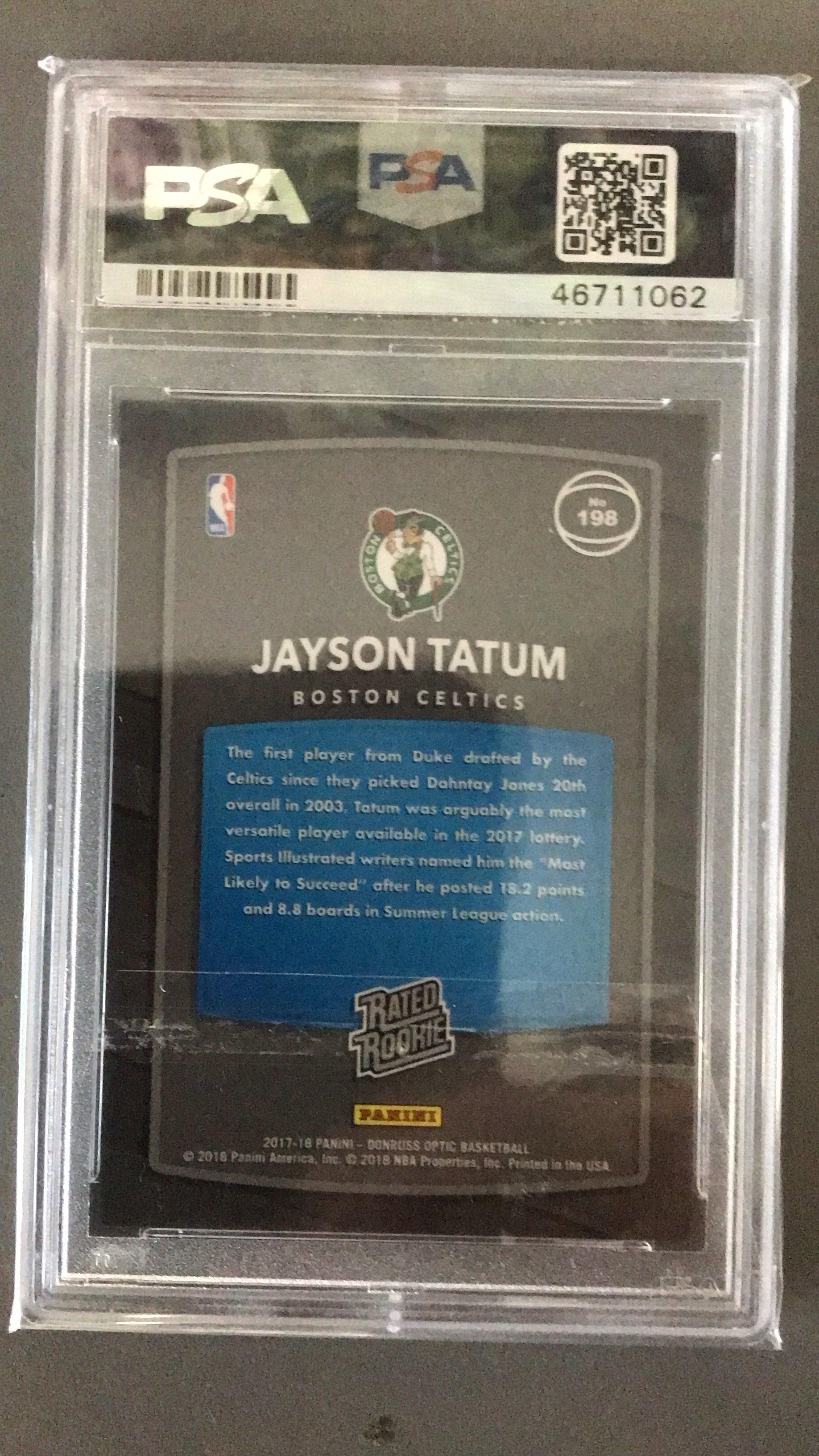 2017 Panini Donruss Optic 198 Jayson Tatum Shock PSA