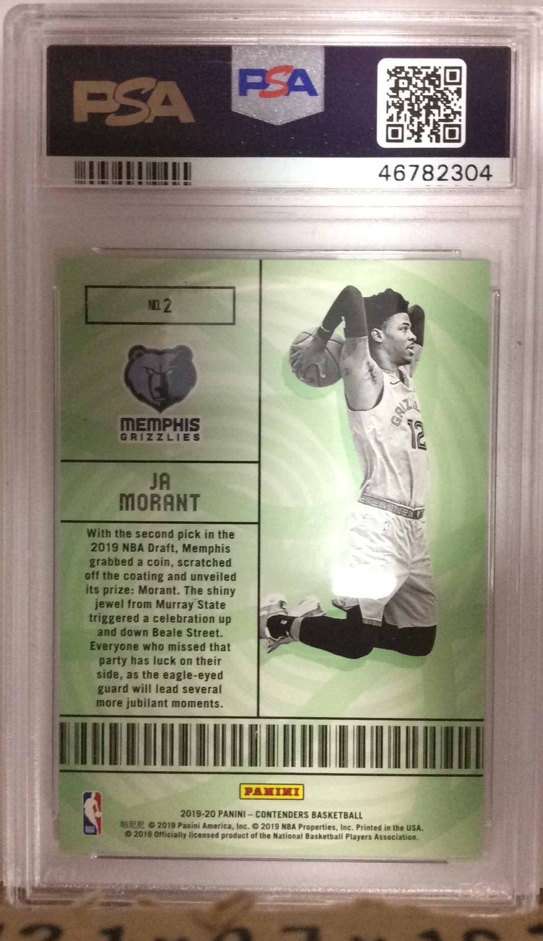 2019 Panini Contenders Lottery Ticket 2 Ja Morant PSA 9