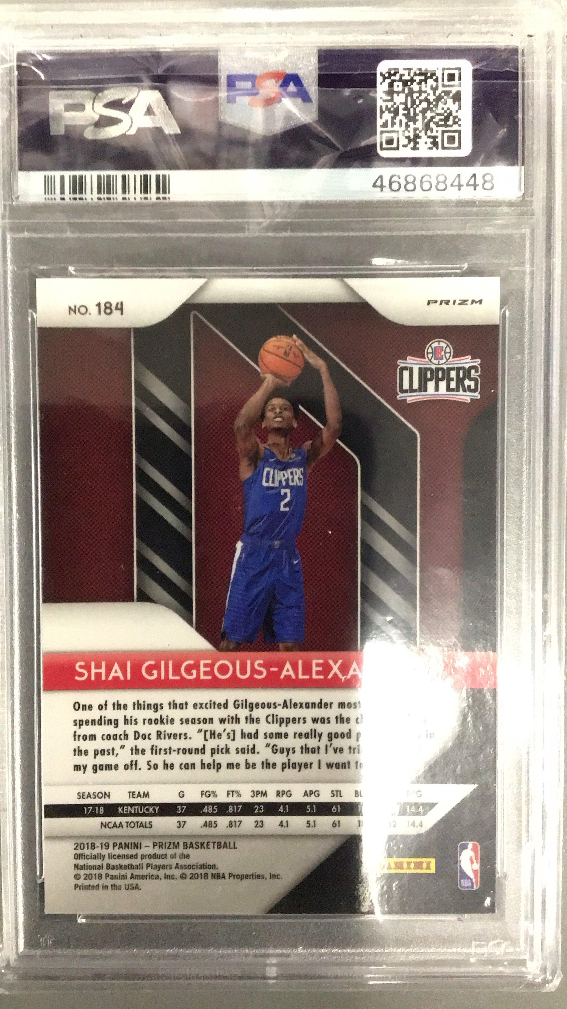 2018 Panini Prizm 184 Shai Gilgeous-alexander Silver Prizm PSA 9