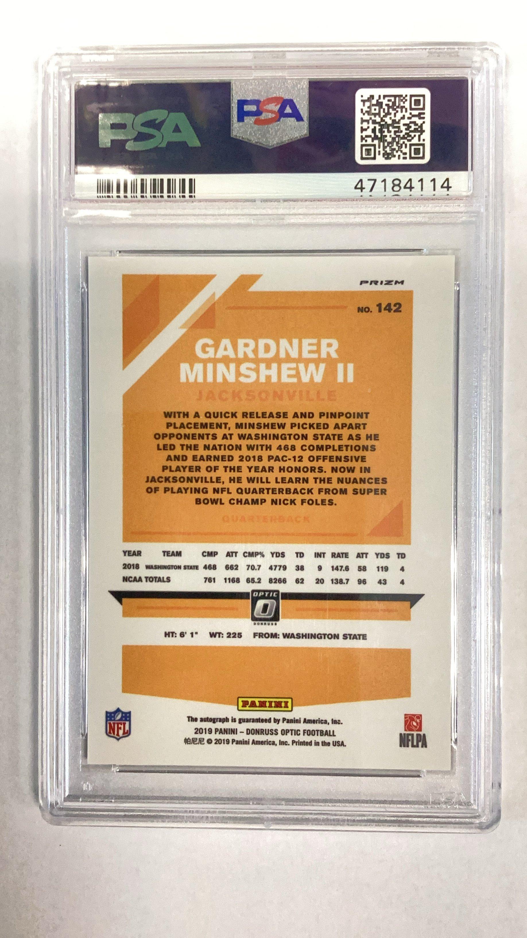 2019 Panini Donruss Optic 142 Gardner Minshew Ii Autograph-bronze PSA 9