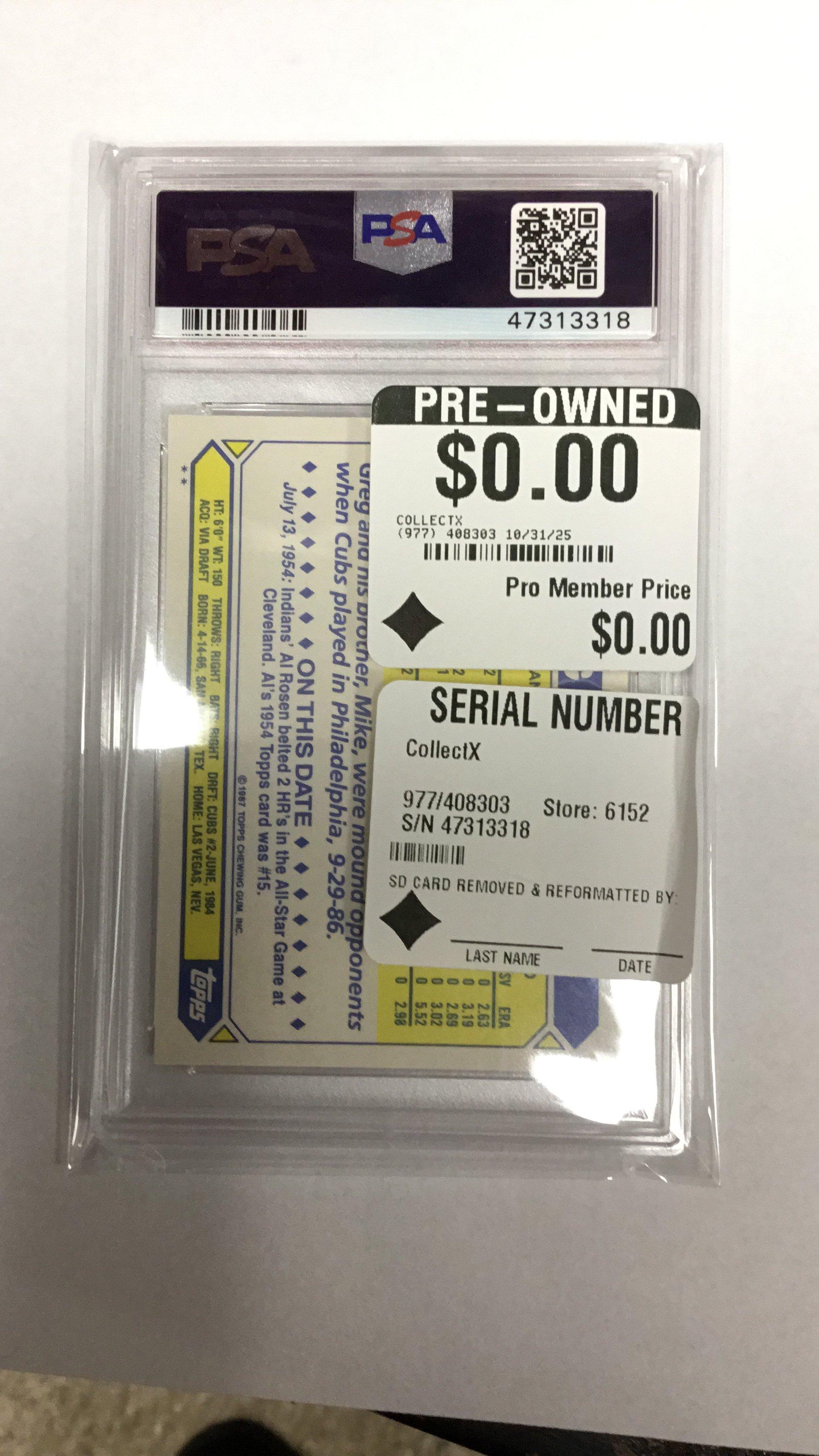 1987 Topps Traded 70t Greg Maddux PSA