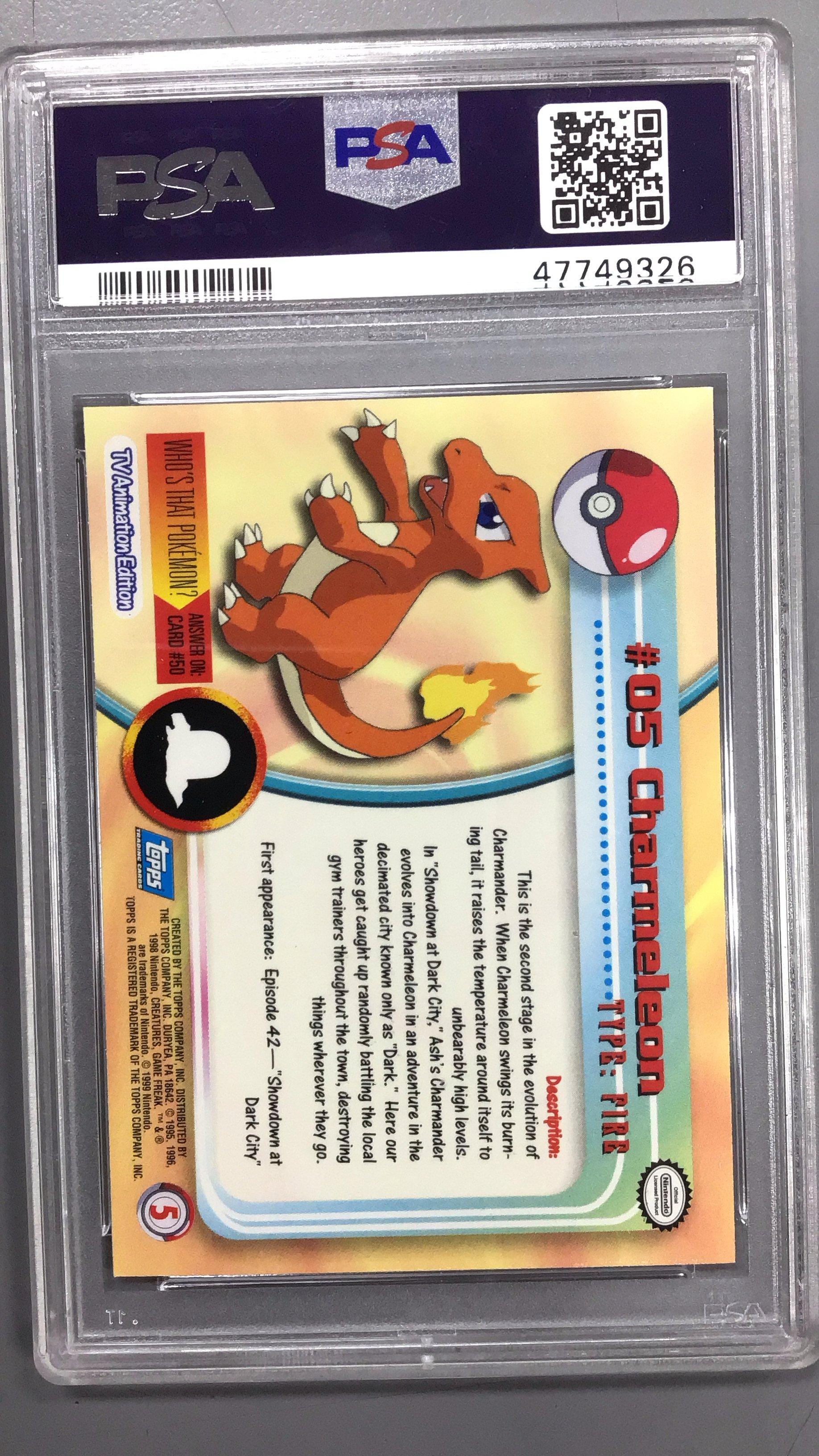 1999 Topps Pokemon Tv 5 Charmeleon PSA
