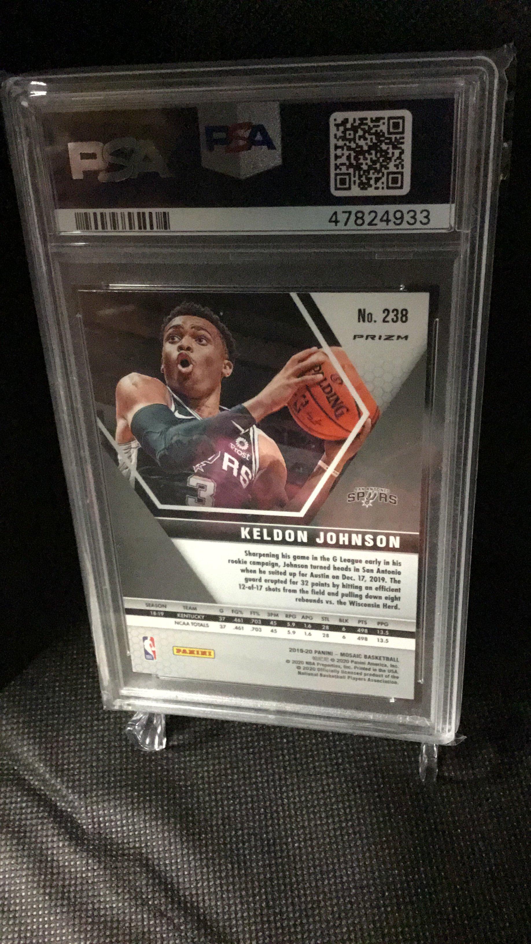 2019 Panini Mosaic 238 Keldon Johnson Reactive PSA 9