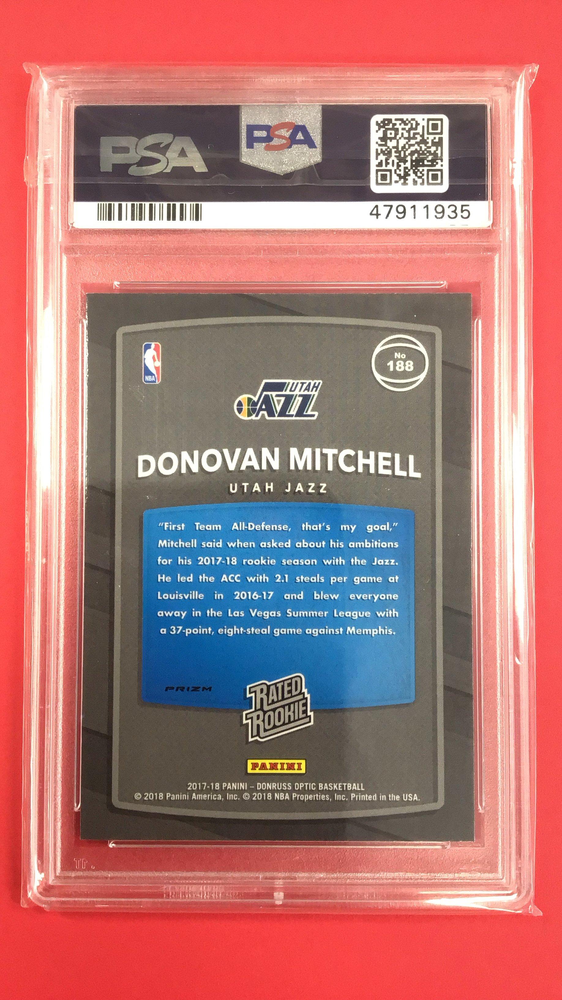 2017 Panini Donruss Optic 188 Donovan Mitchell PSA