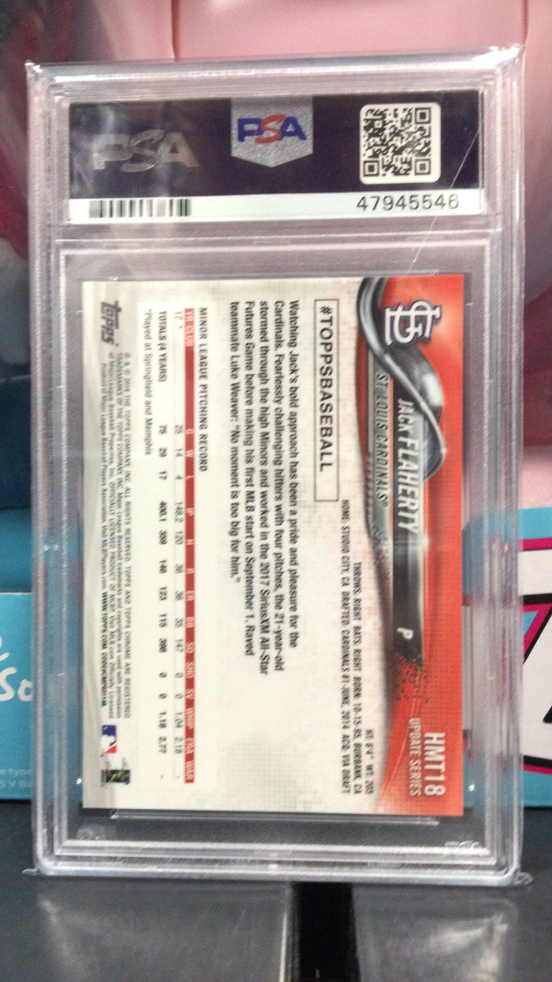 2018 Topps Chrome Update Hmt18 Jack Flaherty Pink Refractor PSA 10