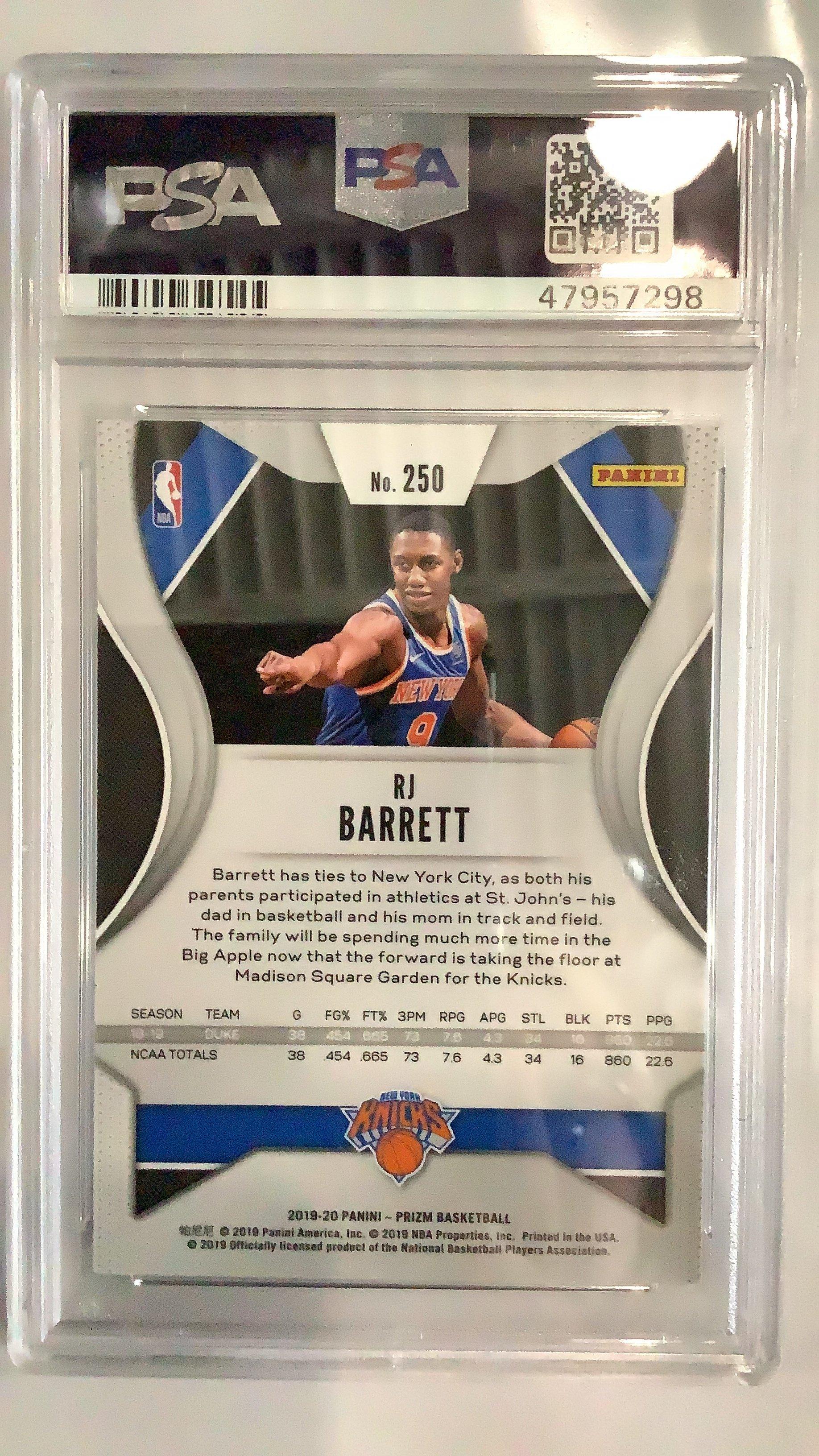 2019 Panini Prizm 250 Rj Barrett PSA 9