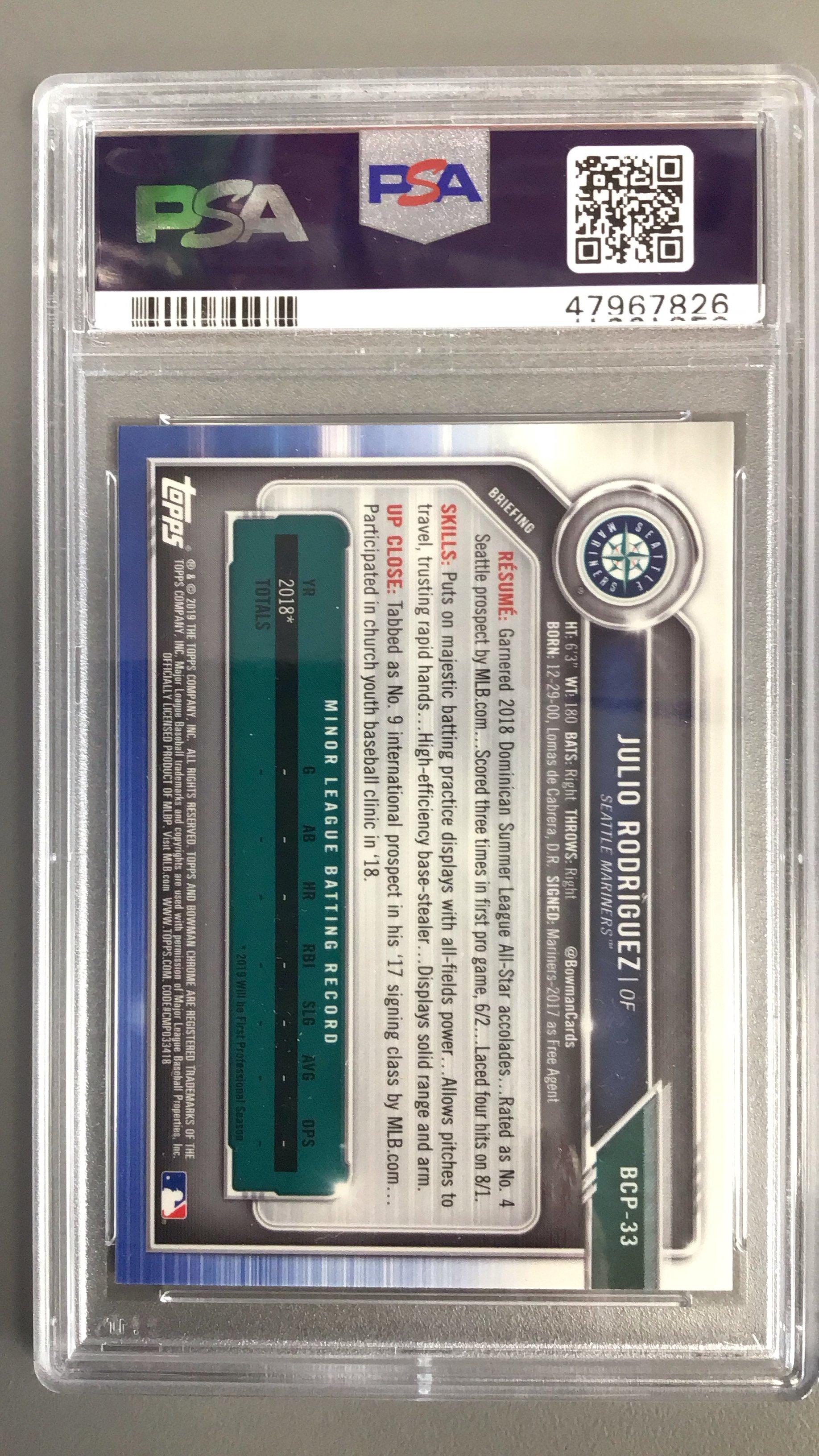 2019 Bowman Mega Box Chrome 33 Julio Rodriguez PSA