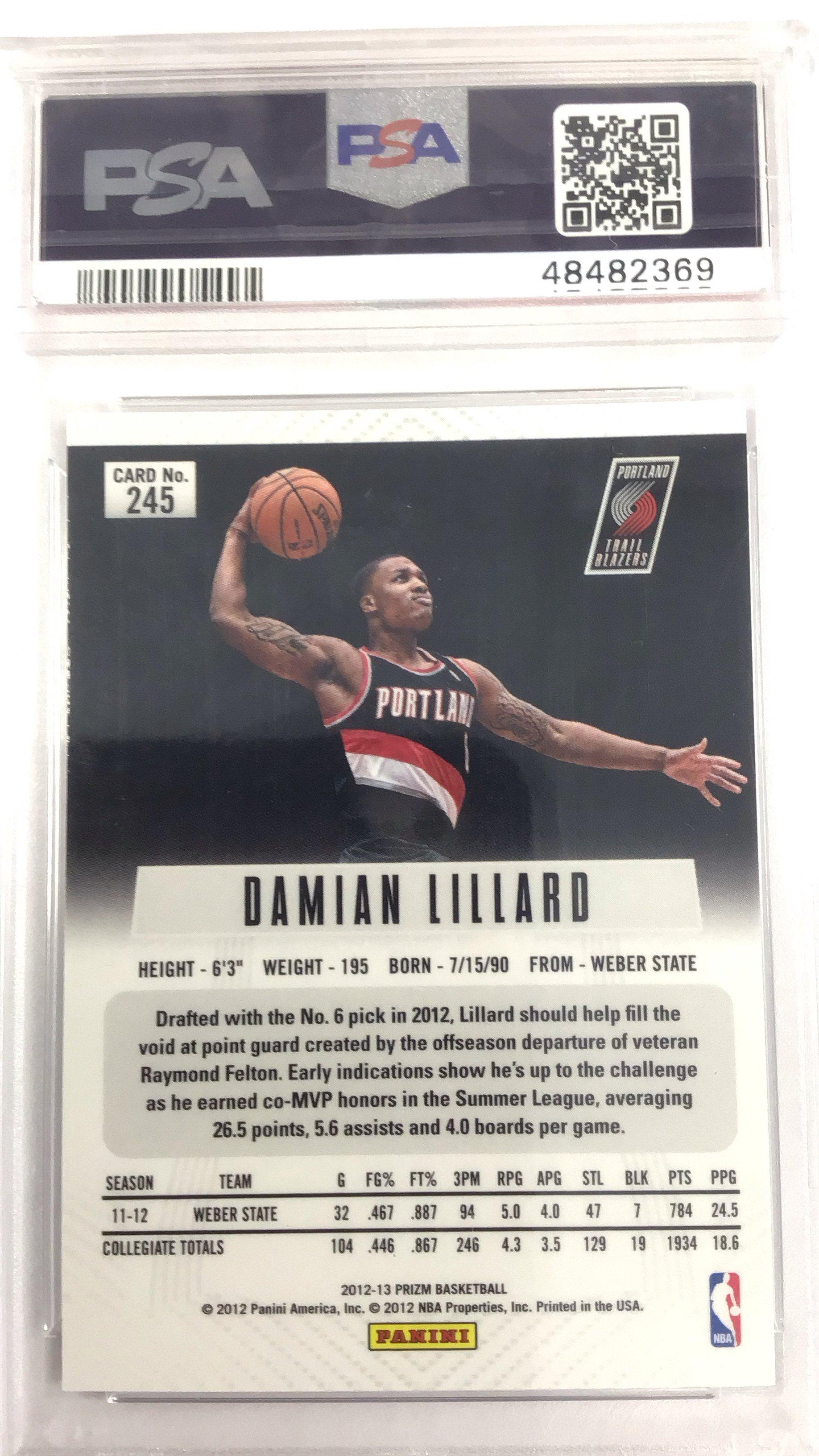 2012 Panini Prizm 245 Damian Lillard PSA 9
