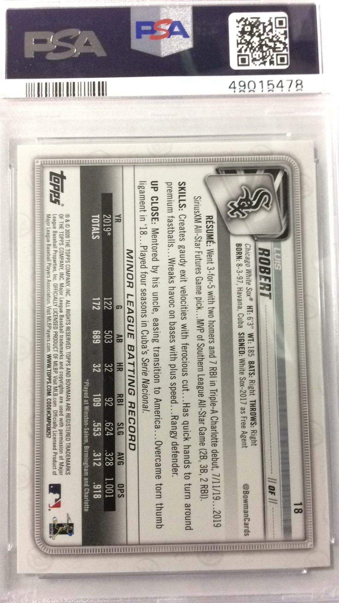 2020 Bowman 18 Luis Robert PSA 9
