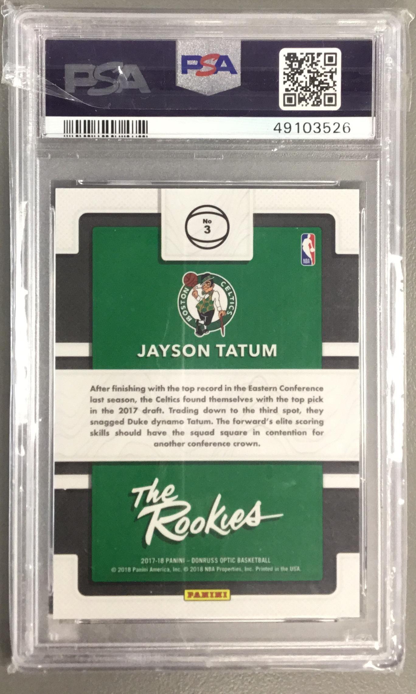 2017 Panini Donruss Optic The Rookies 3 Jayson Tatum PSA 10