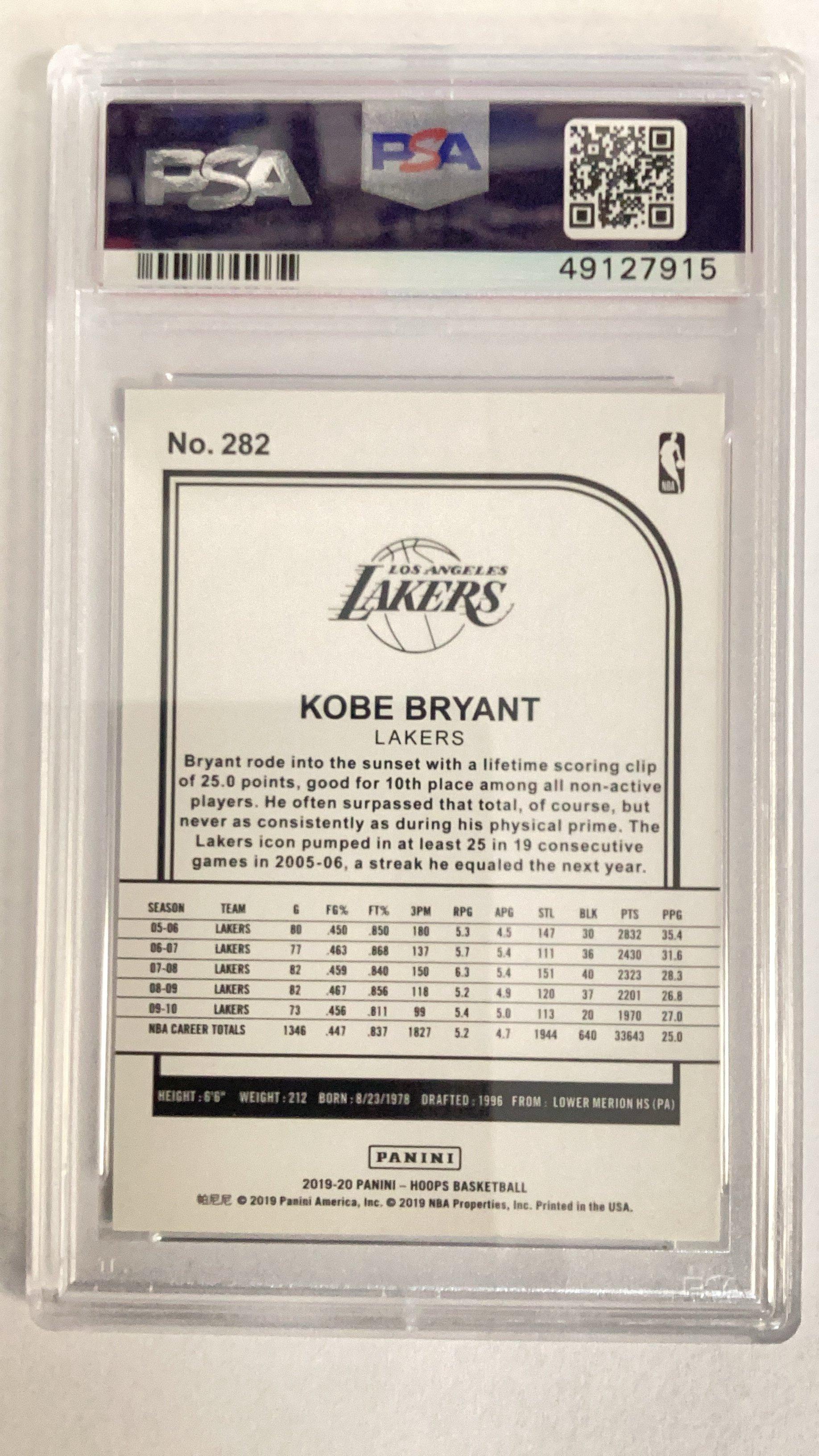 2019 Panini Hoops 282 Kobe Bryant PSA