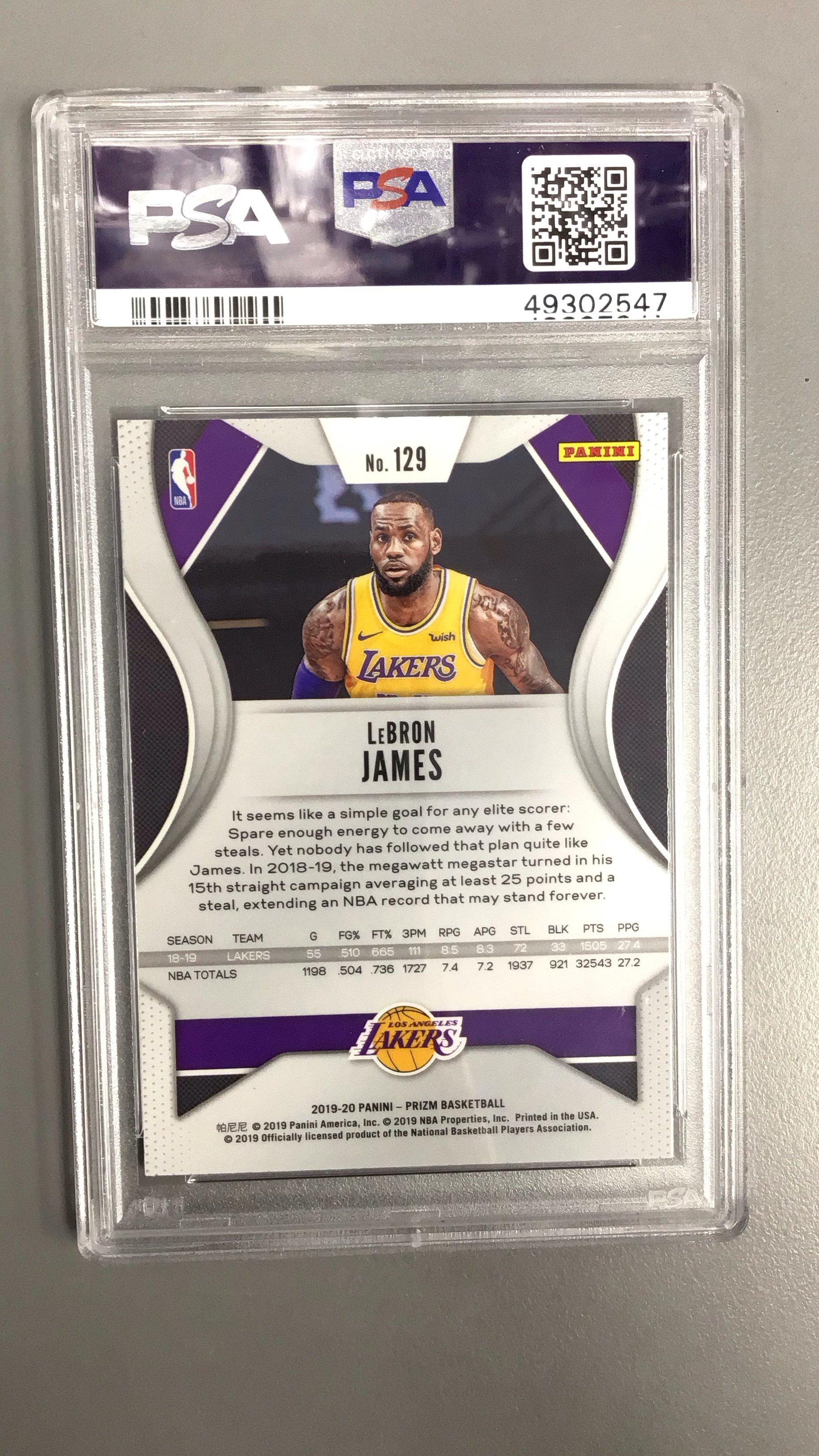 2019 Panini Prizm 129 Lebron James PSA 10 Graded Card | GameStop
