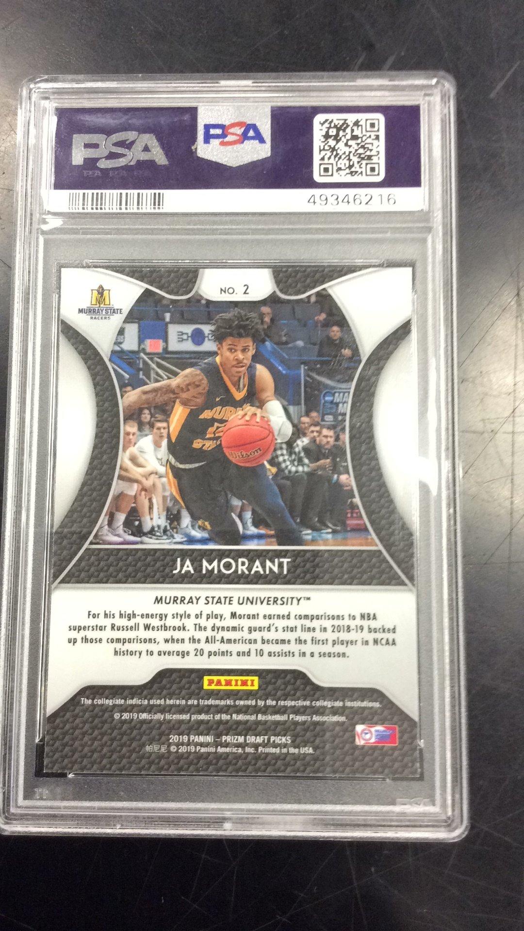 2019 Panini Prizm Draft Picks 2 Ja Morant PSA 10