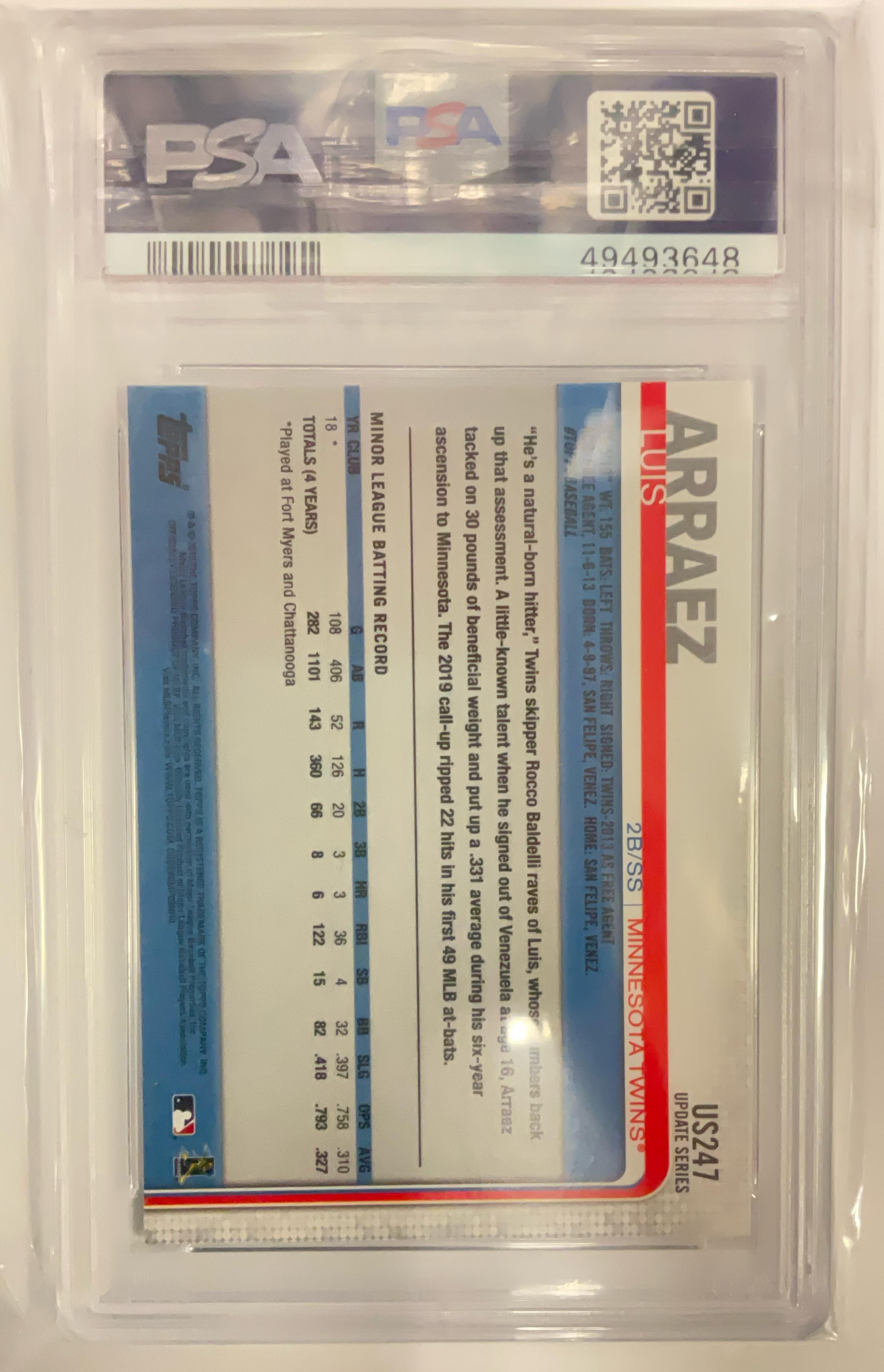 2019 Topps Update Us247 Luis Arraez PSA 10