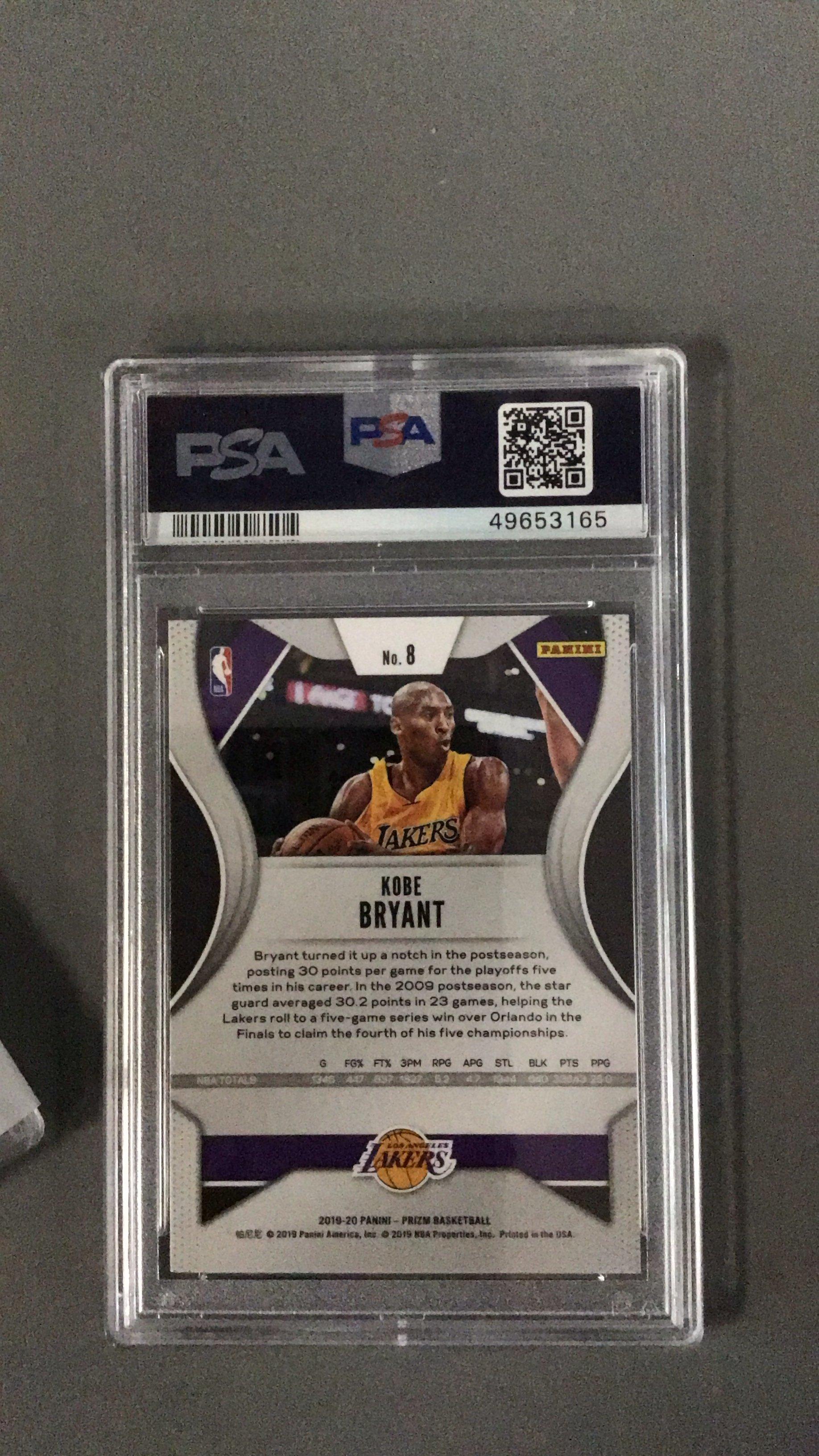 2019 Panini Prizm 8 Kobe Bryant PSA 10