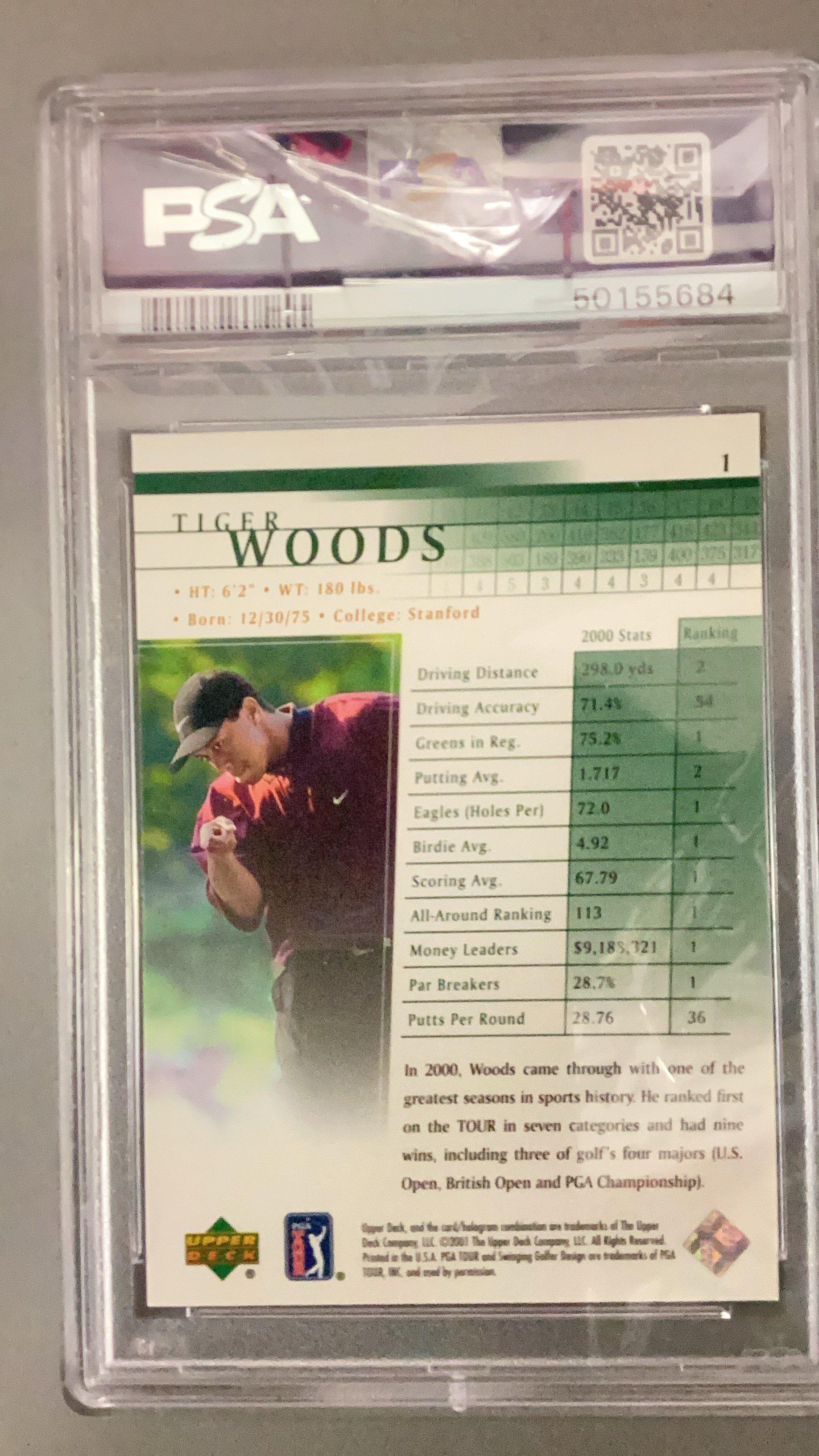 2001 Upper Deck Golf 1 Tiger Woods PSA 9 Graded Card | GameStop