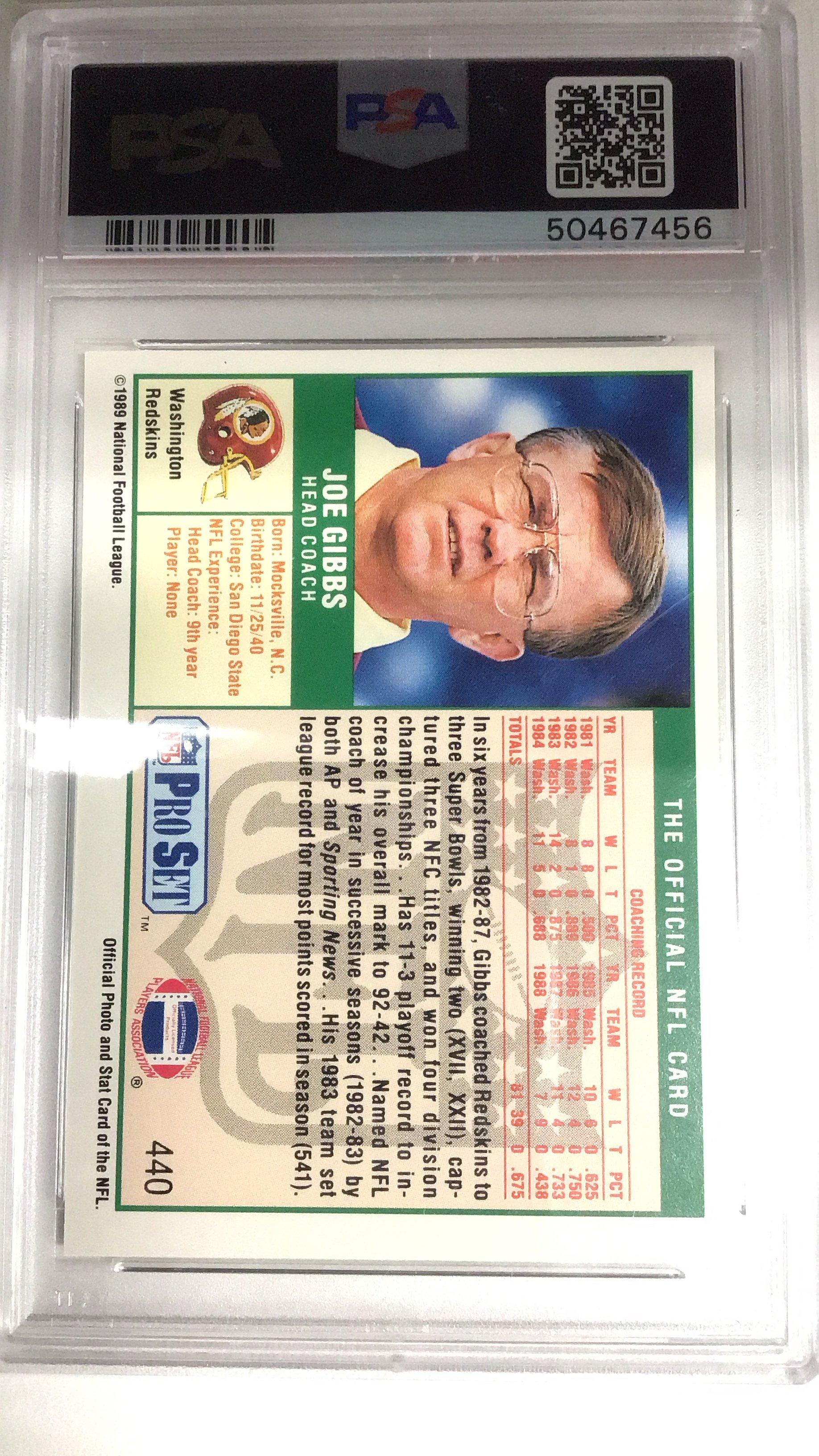 1989 Pro Set 440 Joe Gibbs PSA 10