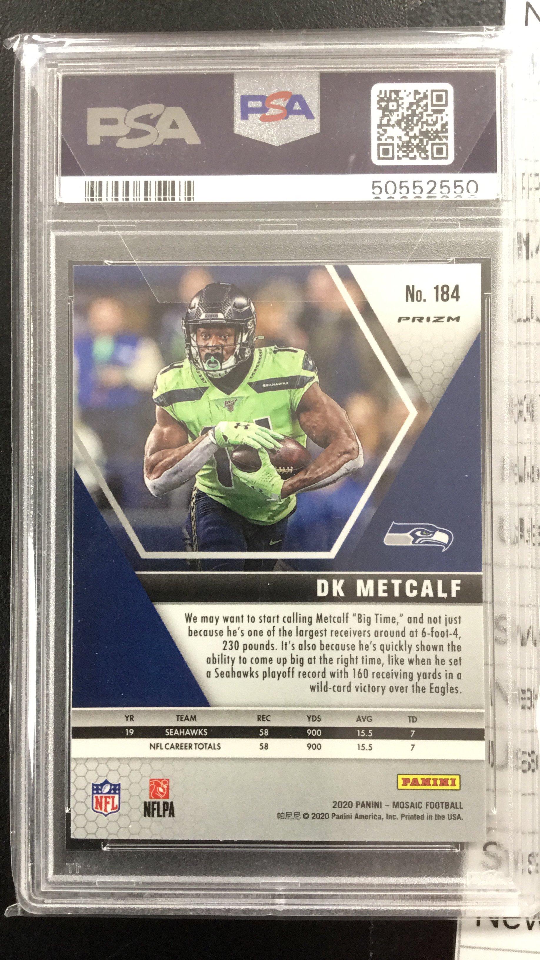 2020 Panini Mosaic 184 Dk Metcalf Green Mosaic PSA 10