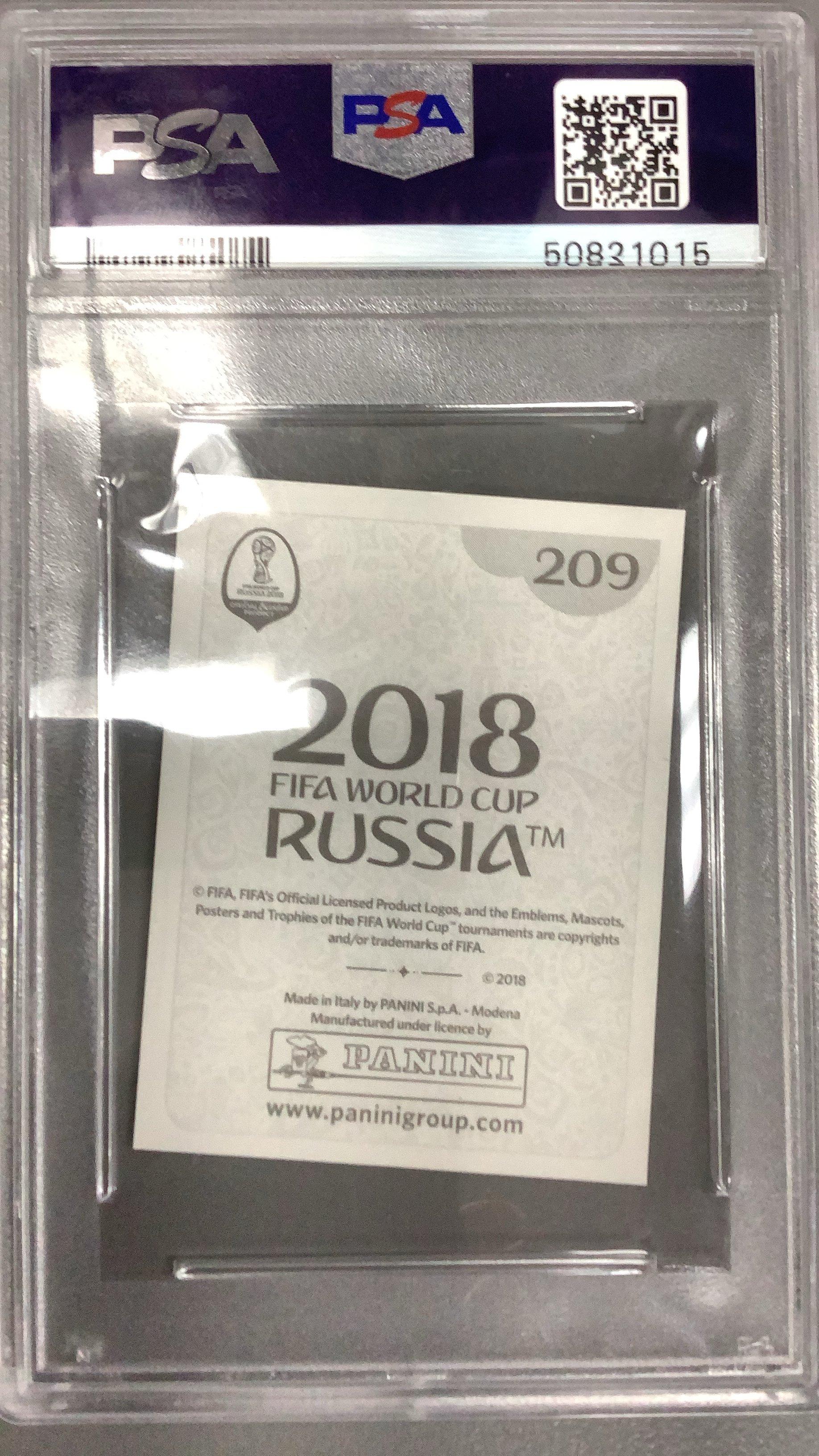 2018 Panini World Cup Stickers 209 Kylian Mbappe Black Back PSA 9