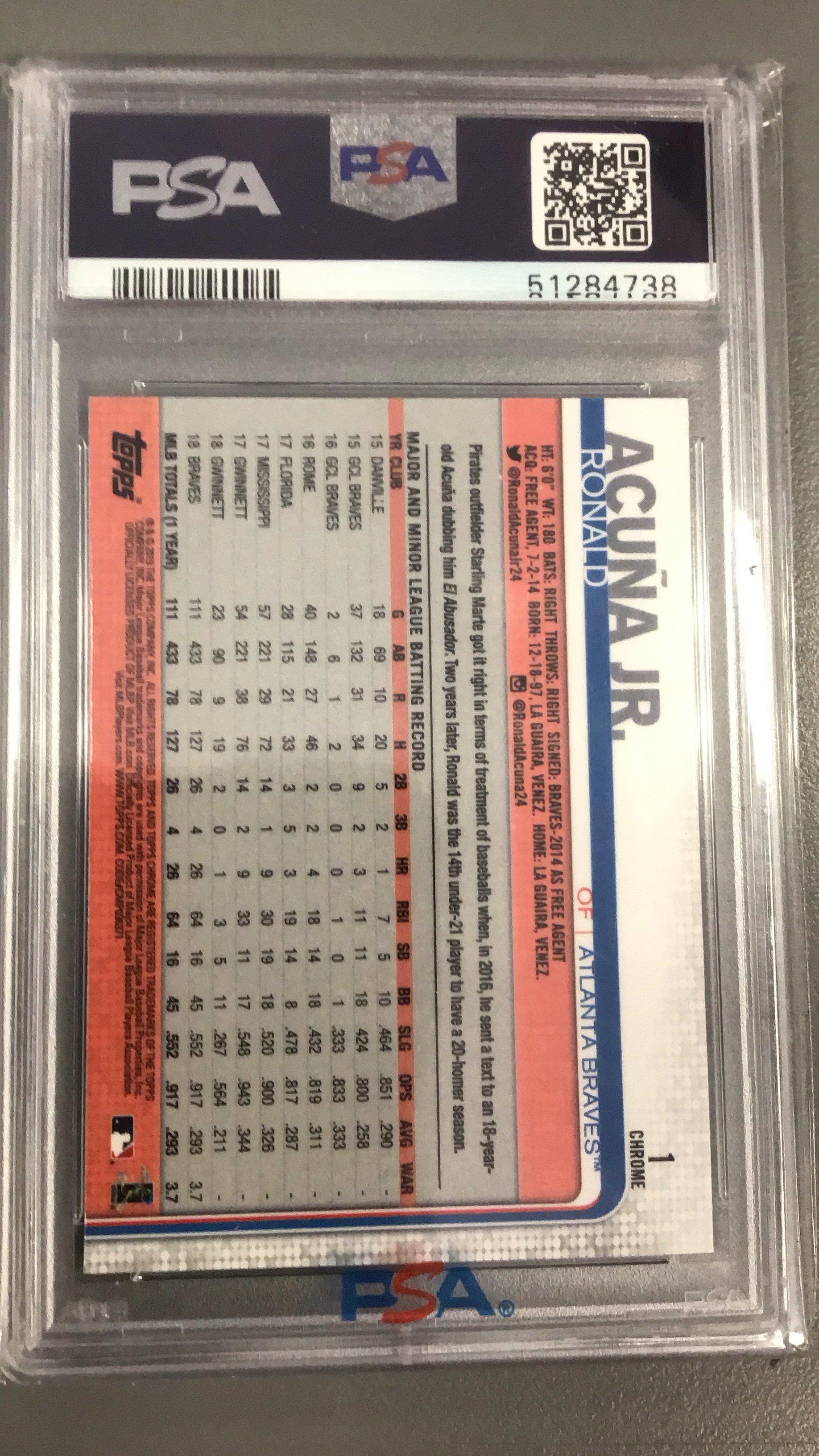 Topps Chrome Sapphire Edition Ronald Acuna Jr. PSA 10