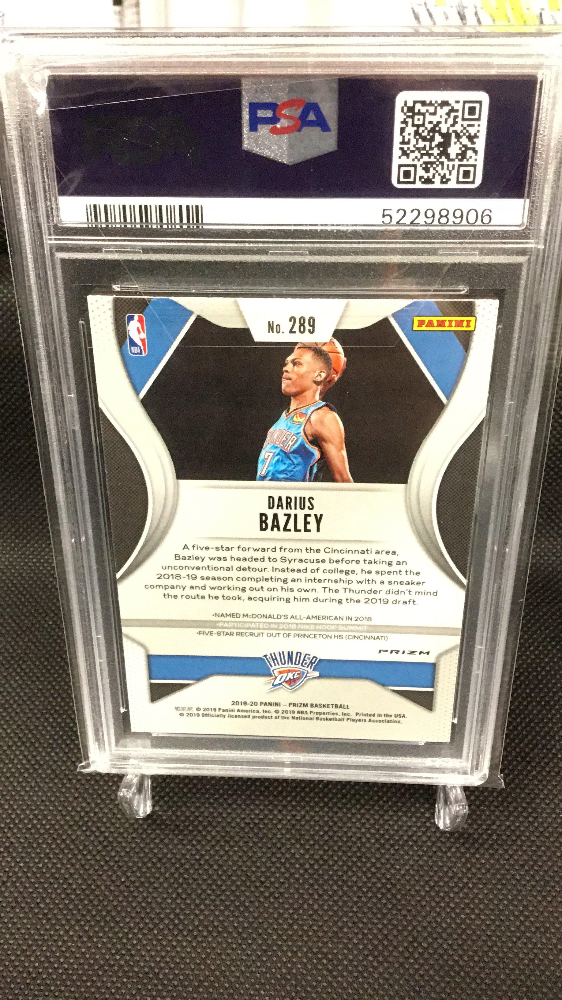 2019 Panini Prizm 289 Darius Bazley Ice PSA 9
