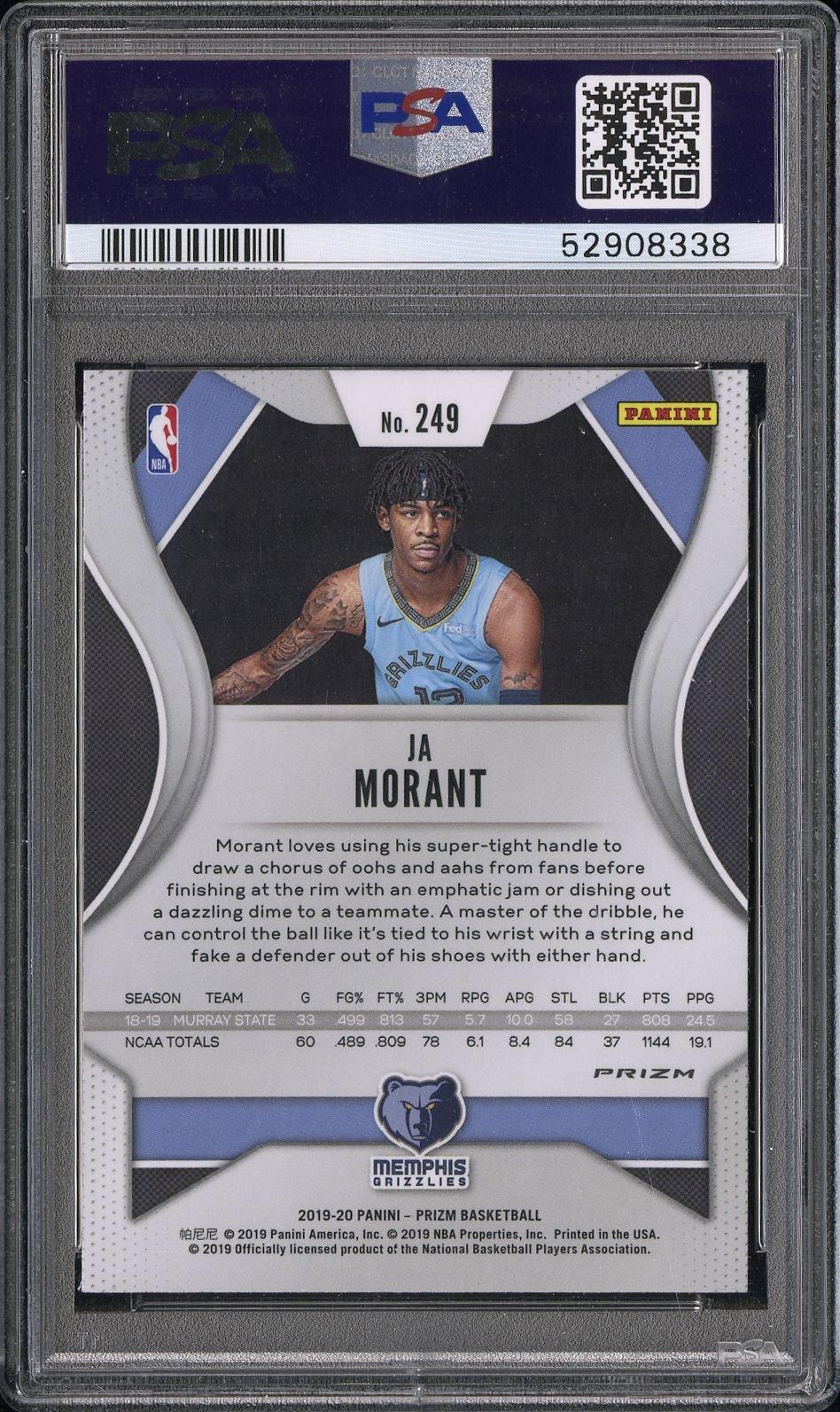 2019 Panini Prizm 249 Ja Morant Red/white/blue Prizm PSA 9