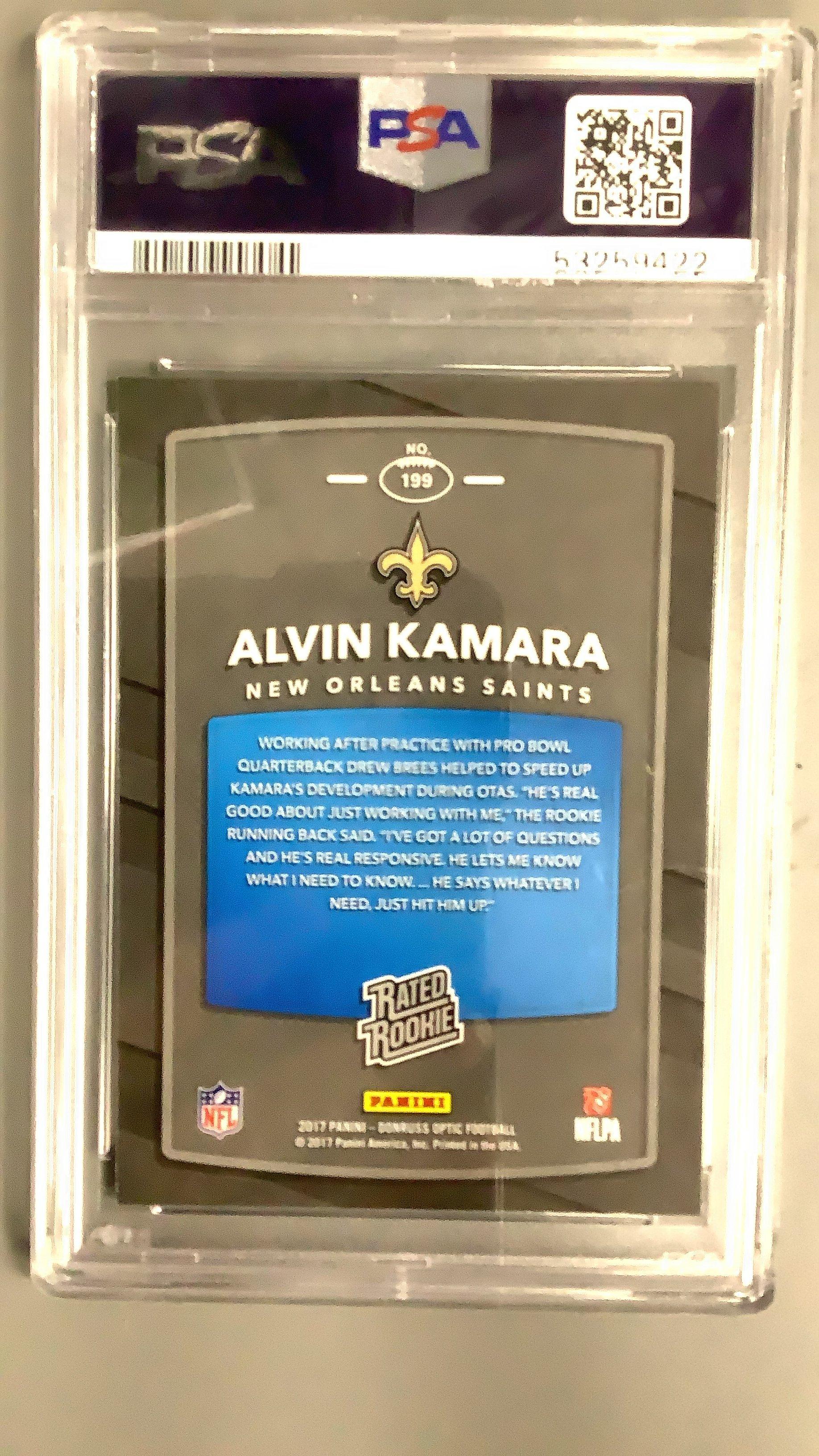 2017 Panini Donruss Optic 199 Alvin Kamara PSA 10