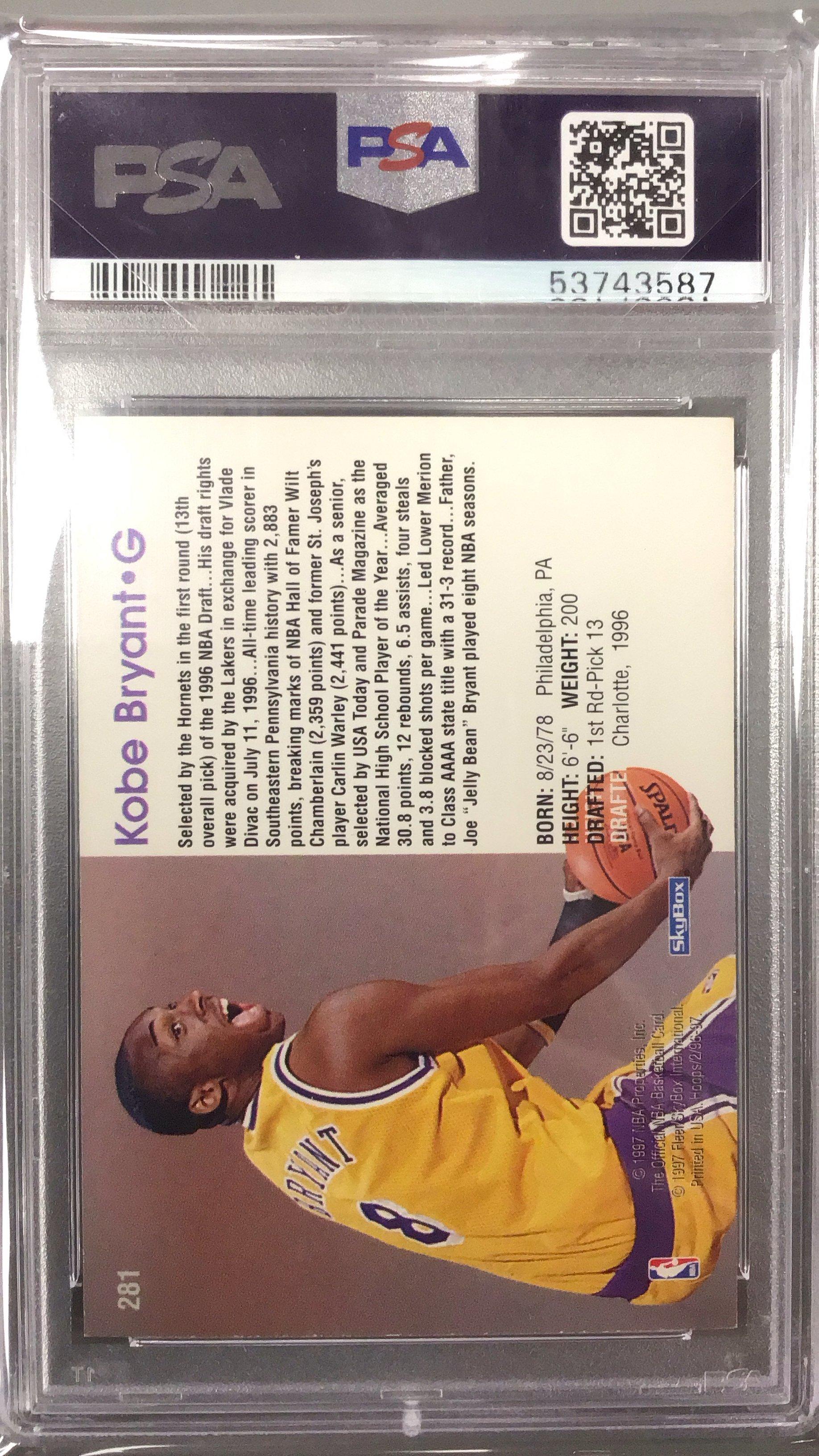 1996 Hoops 281 Kobe Bryant PSA 8 Graded Card | GameStop