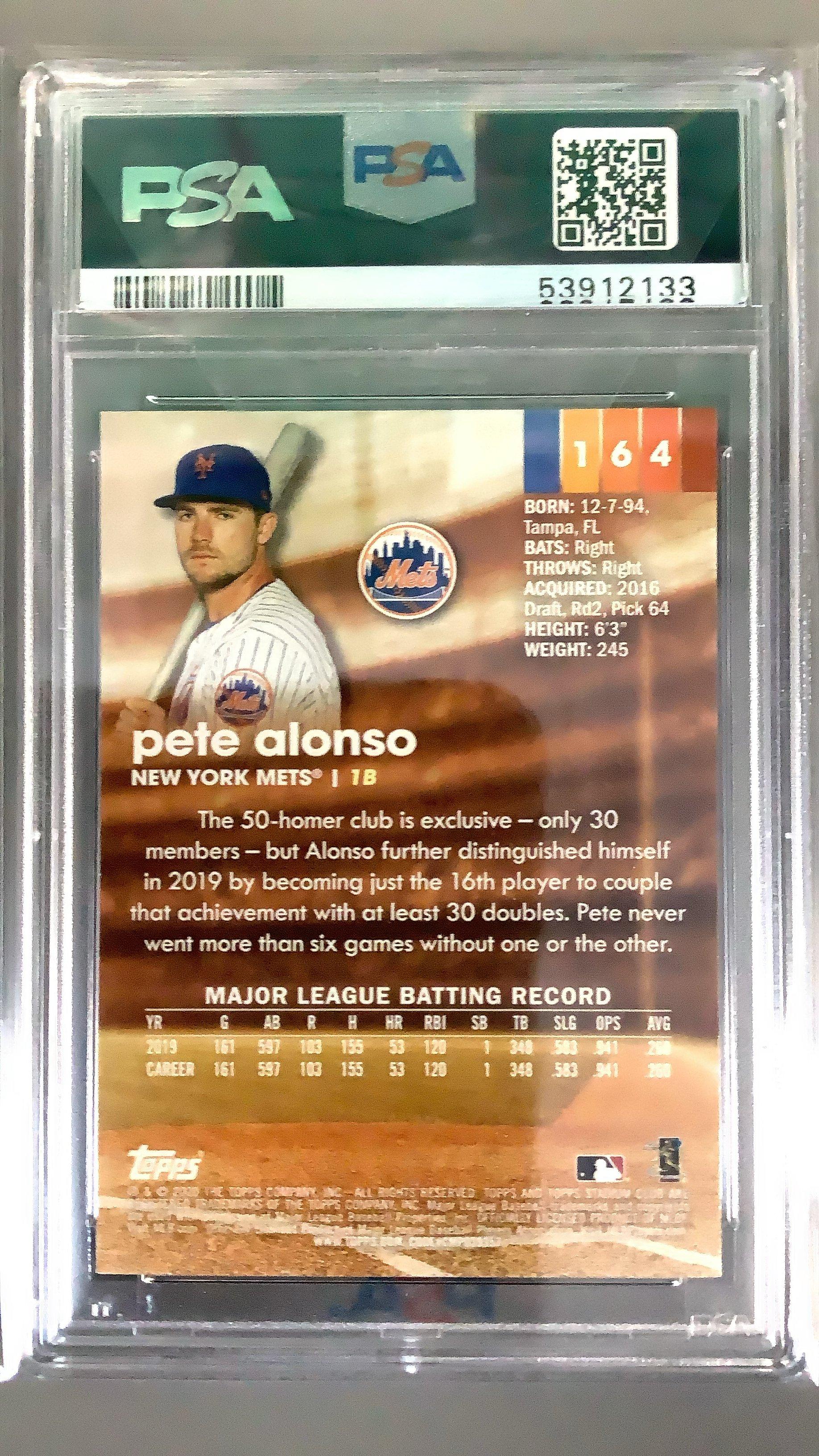 2020 Stadium Club 164 Pete Alonso PSA 9