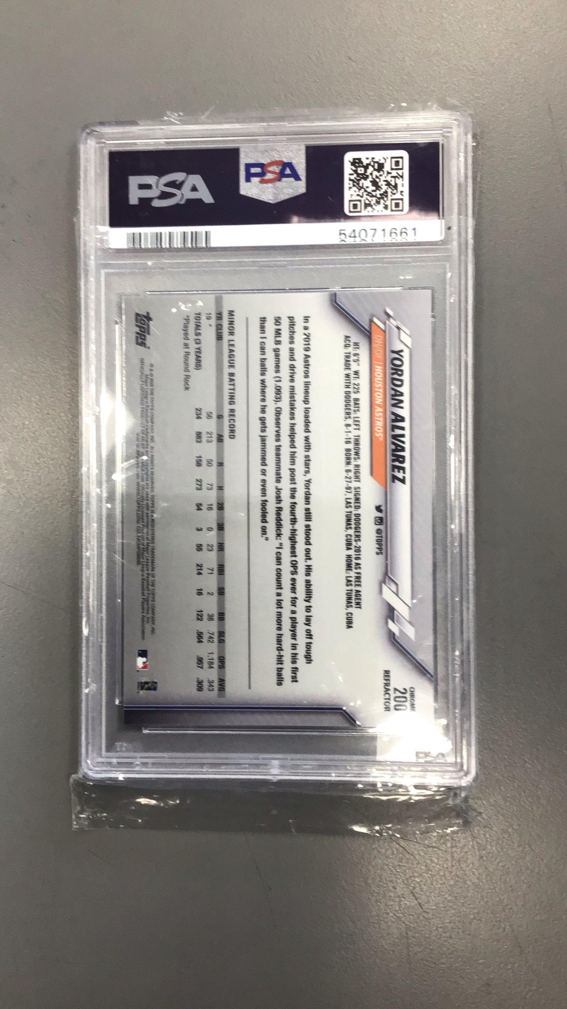 2020 Topps Chrome 200 Yordan Alvarez Sepia Refractor PSA 10