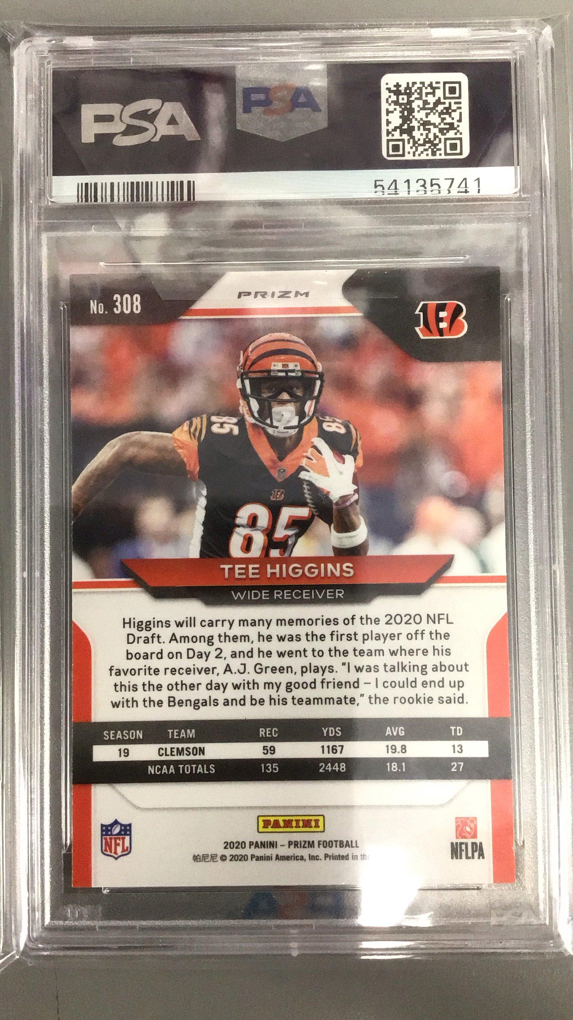 2020 Panini Prizm 308 Tee Higgins Disco Prizm PSA 9