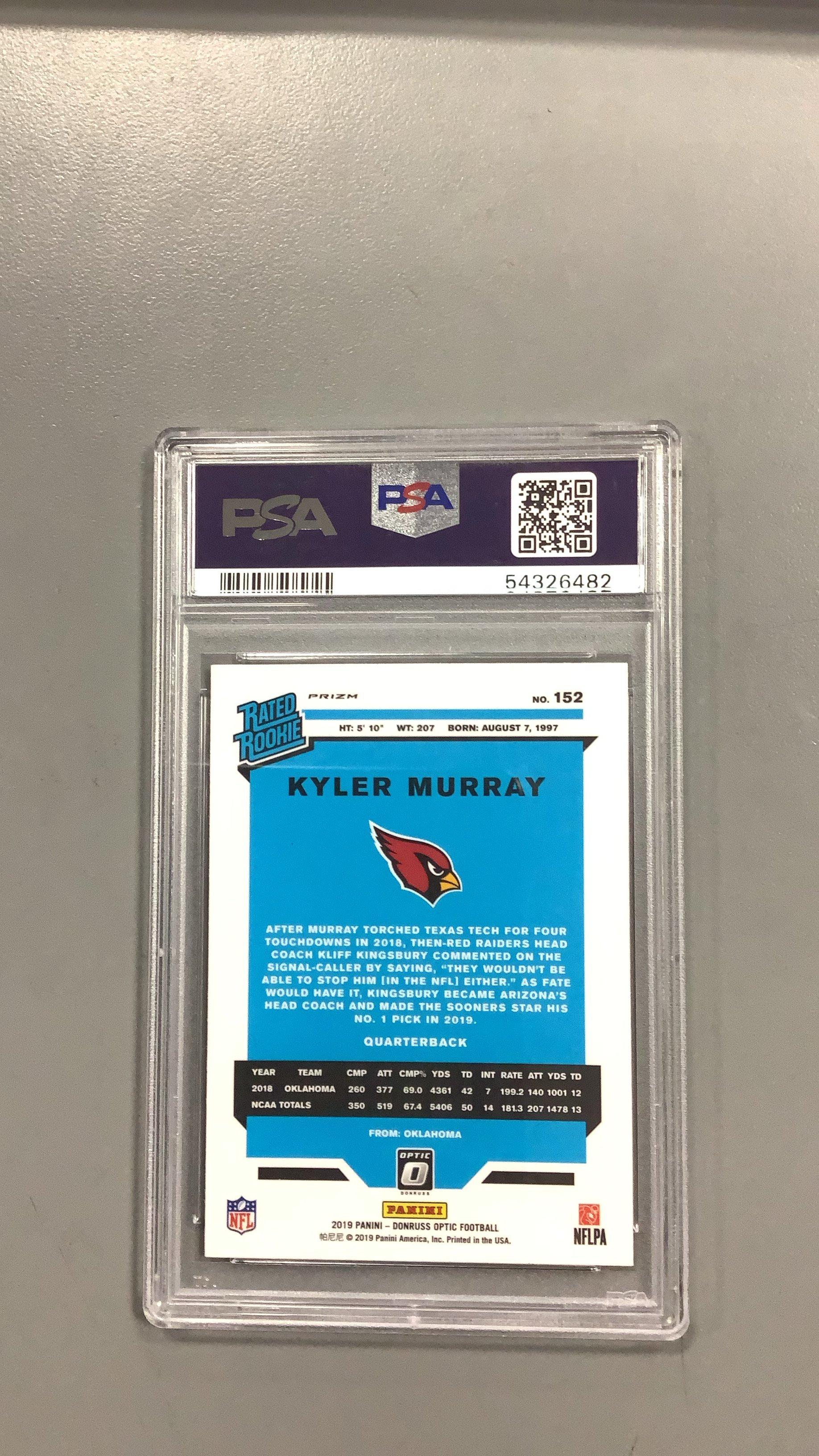 2019 Panini Donruss Optic 152 Kyler Murray Red/yellow PSA 10