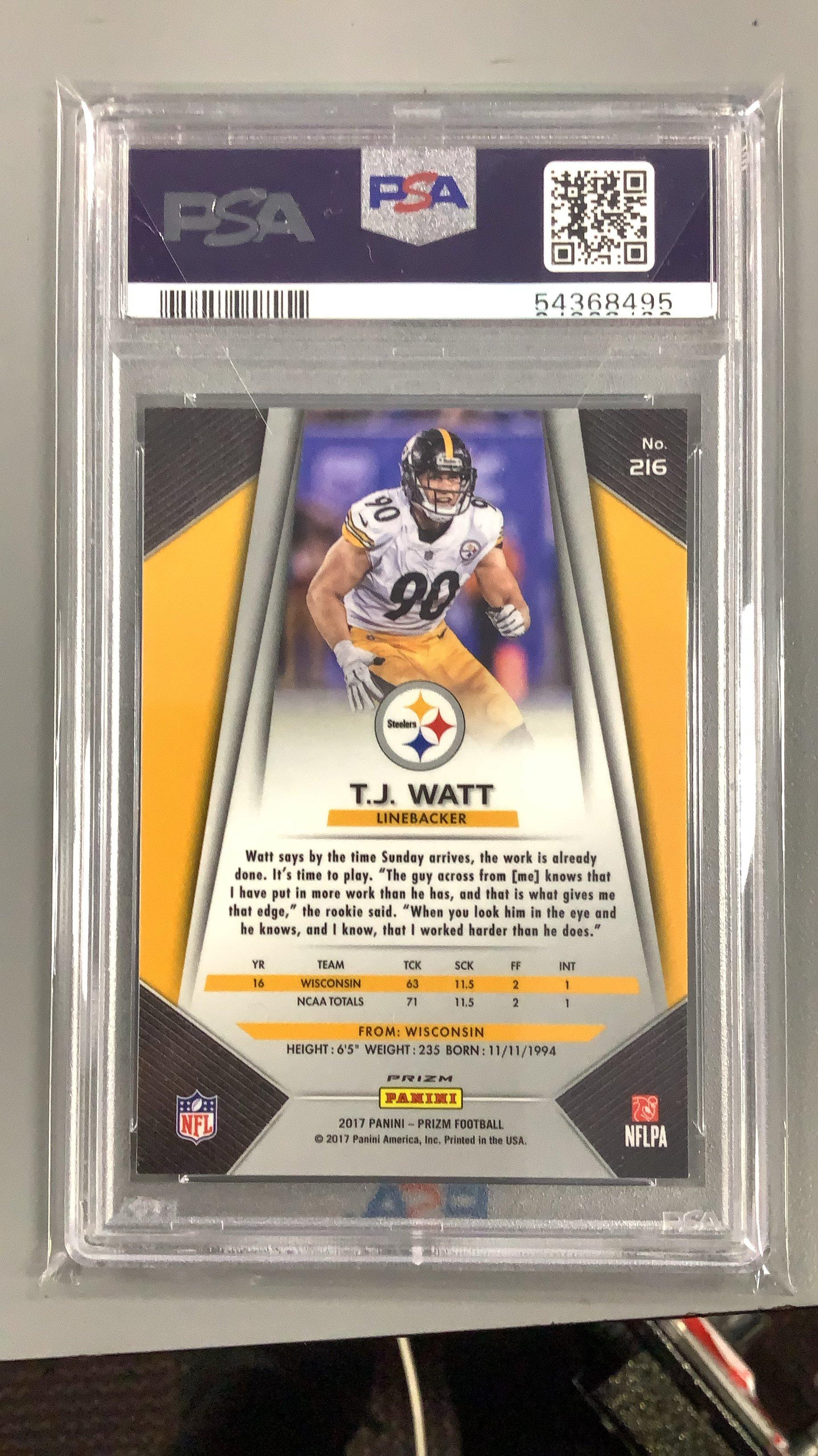 2017 Panini Prizm 216 T.j. Watt PSA 9