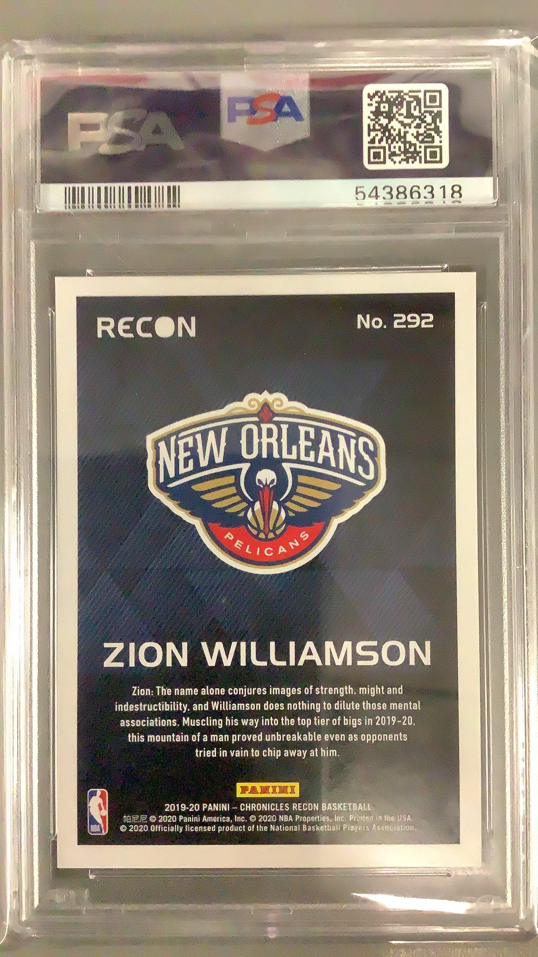 2019 Panini Chronicles 292 Zion Williamson Pink PSA 10