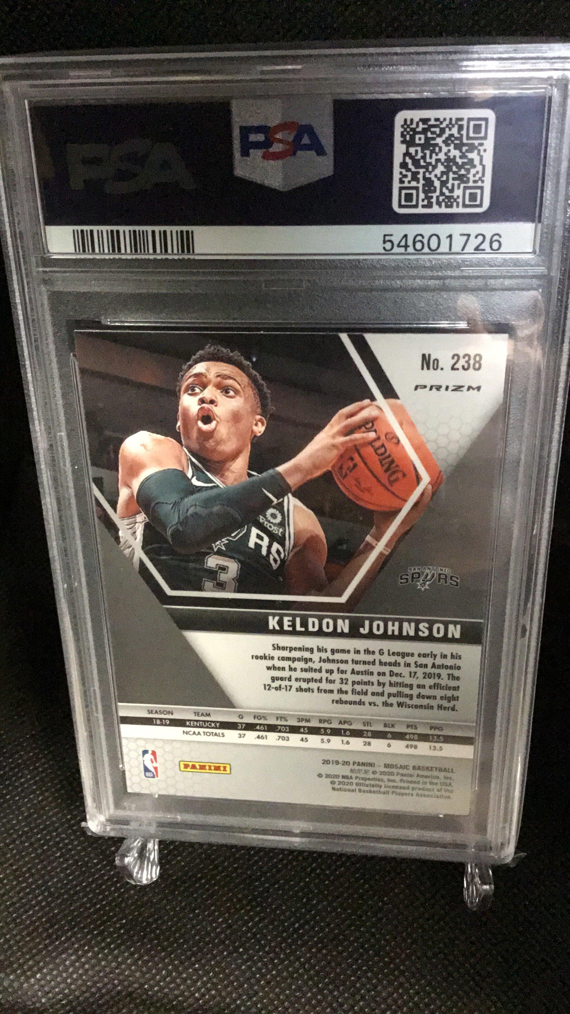 2019 Panini Mosaic 238 Keldon Johnson Reactive Orange PSA 9