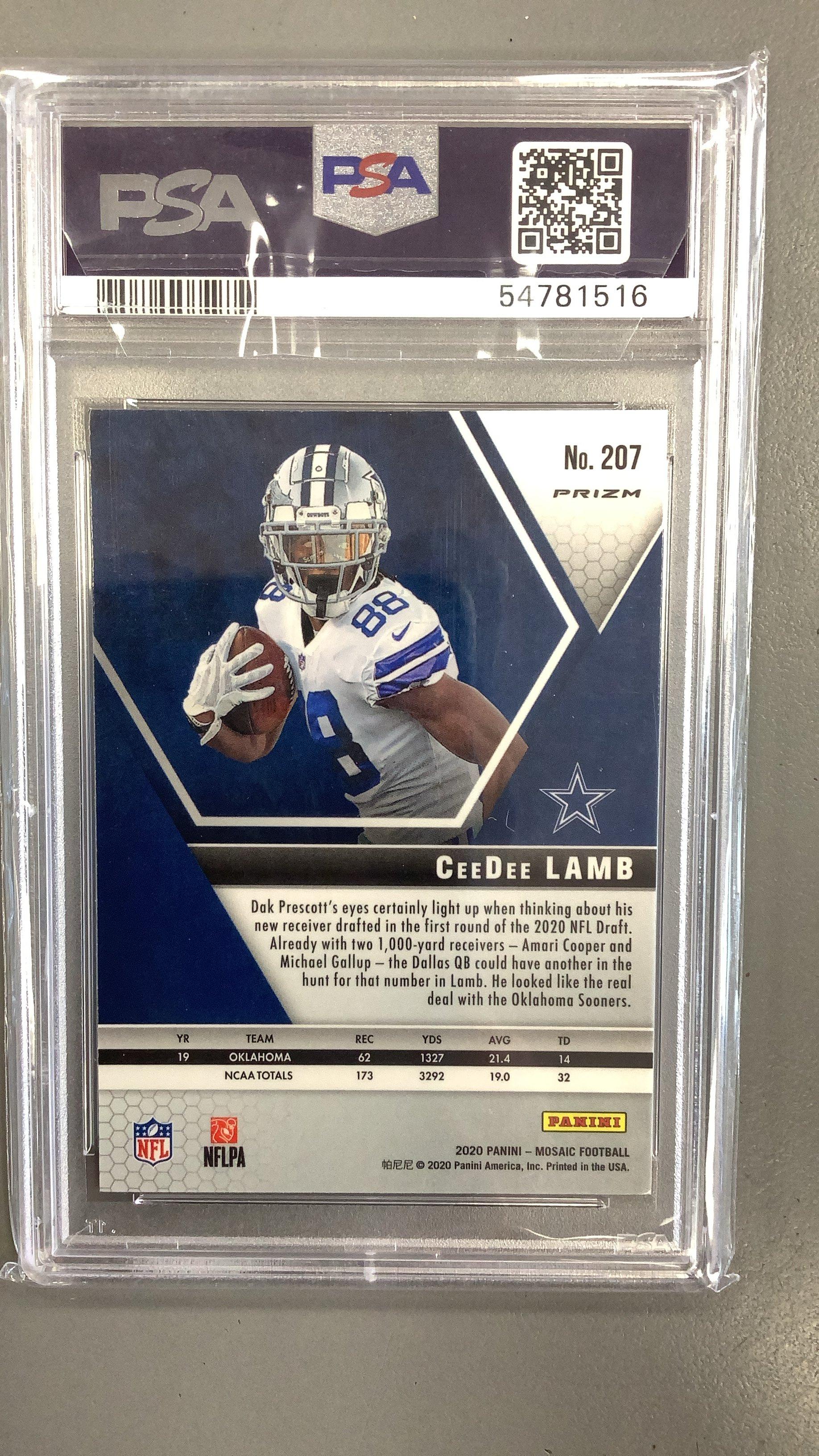 2020 Panini Mosaic 207 Ceedee Lamb Camo Pink PSA