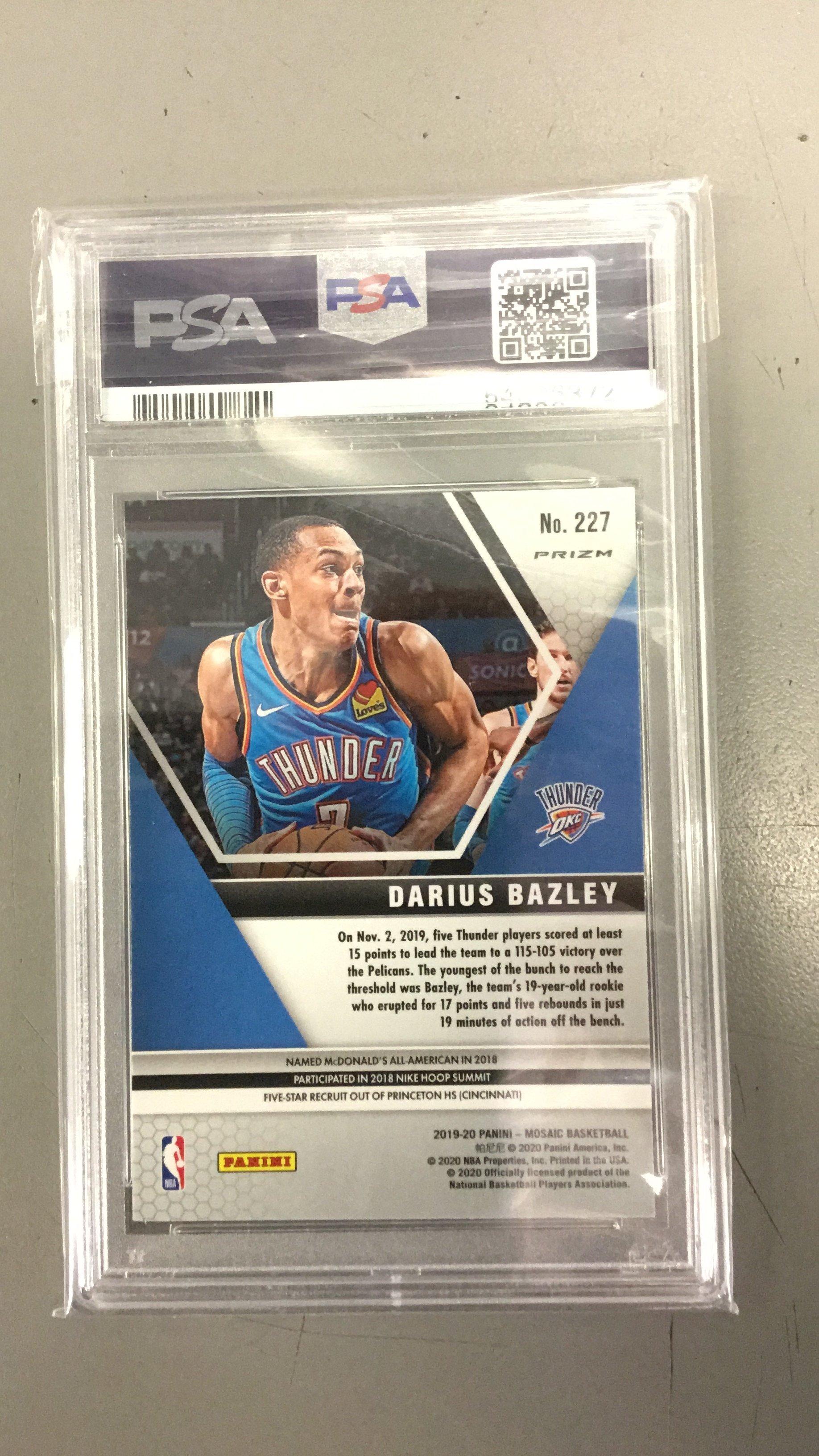 2019 Panini Mosaic 227 Darius Bazley Reactive Blue PSA 9