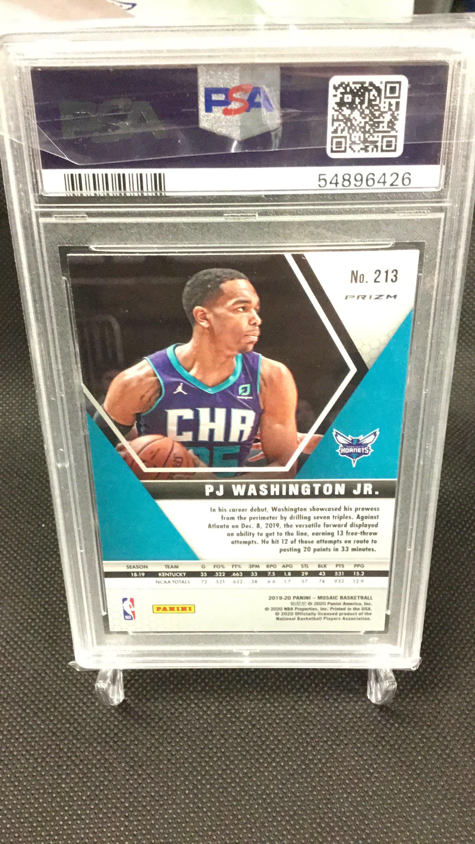 2019 Panini Mosaic 213 Pj Washington Jr. Reactive Orange PSA 9