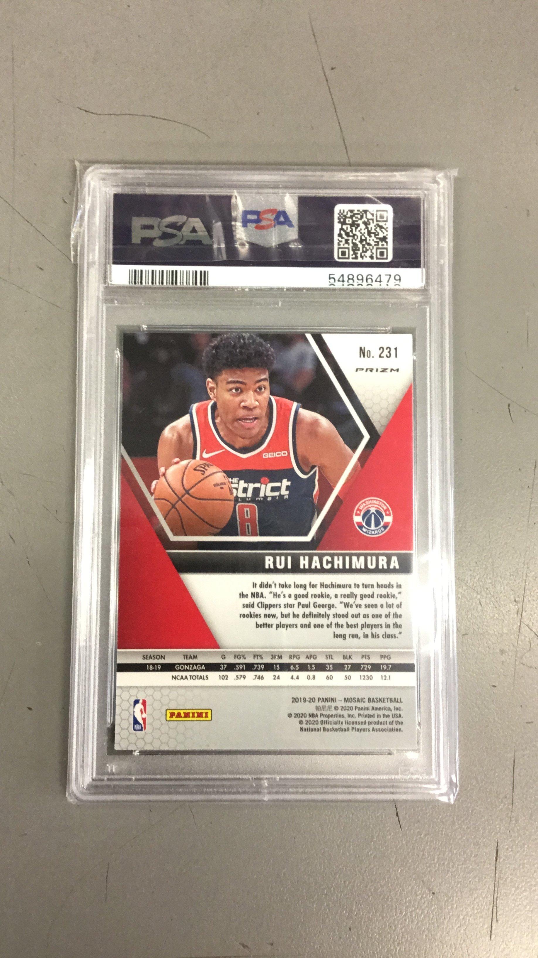 2019 Panini Mosaic 231 Rui Hachimura Reactive Blue PSA 9